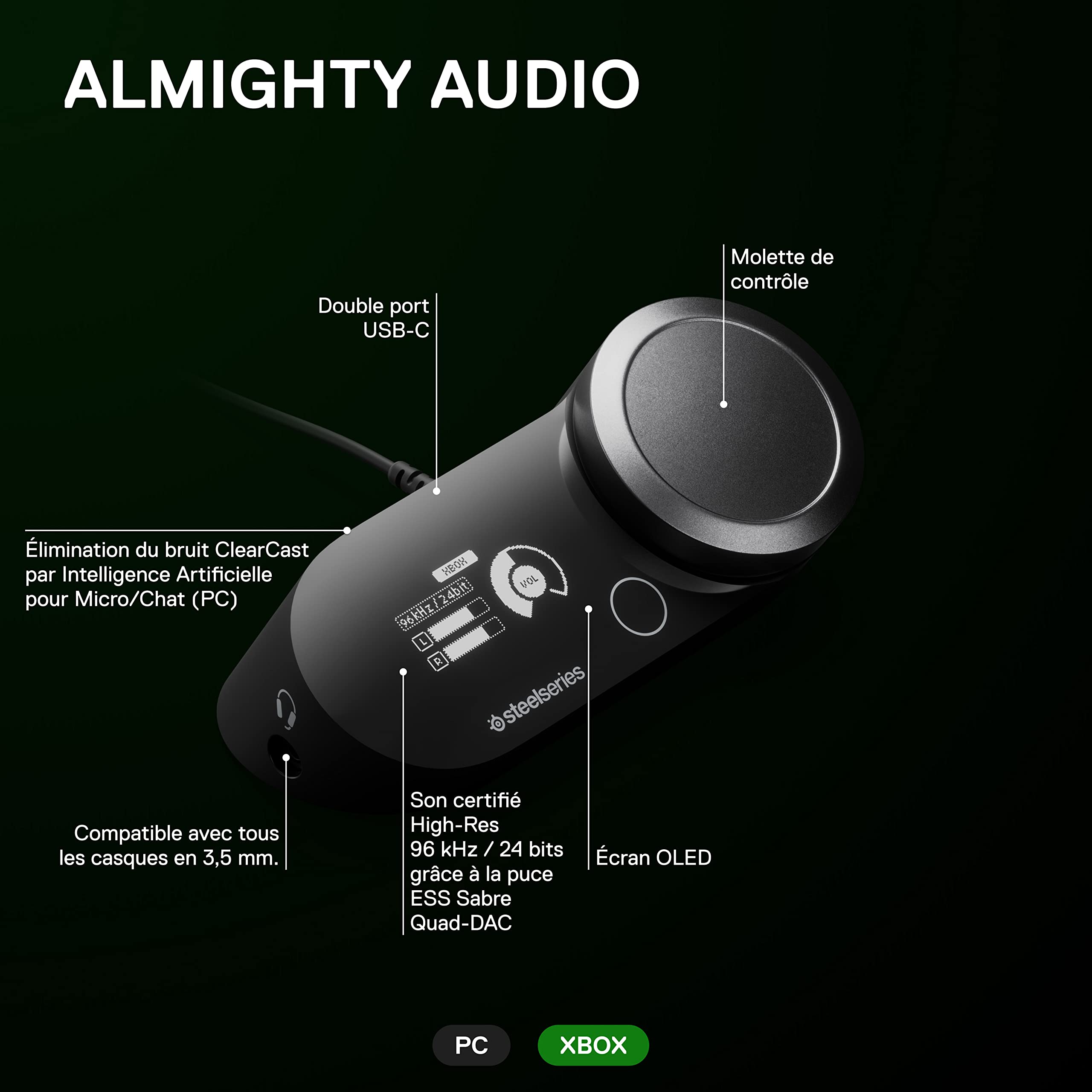 steelseries-gamedac-gen-2-xbox-amplificateur-audio-hi-res-quad-dac-ess-sabre-96k image 3