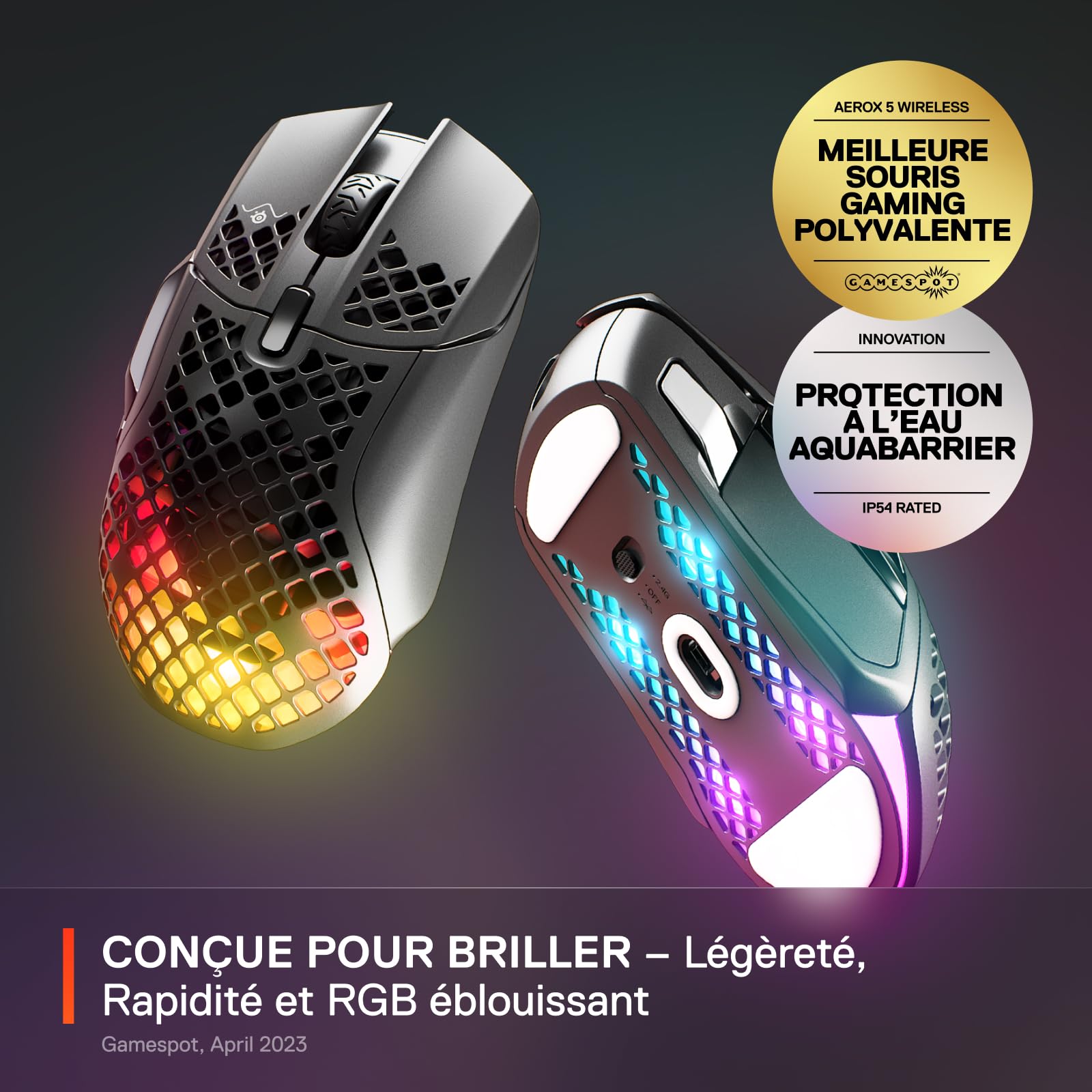steelseries-aerox-5-wireless-souris-gaming-ultra-l-g-re-74g-rgb-18k-dpi-9-bouton image 2