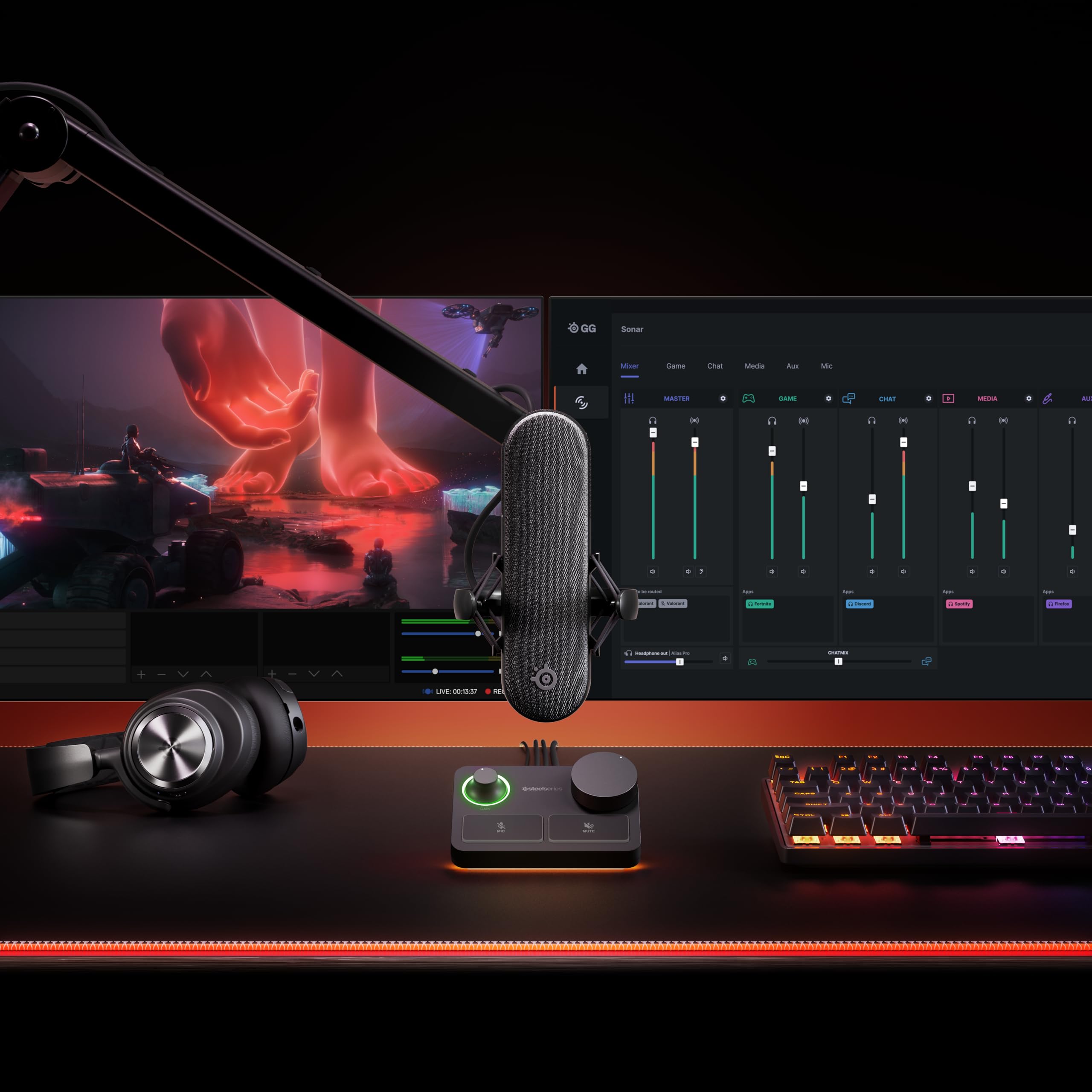 steelseries-alias-pro-microphone-xlr-stream-mixer-pour-streaming-noir image 2