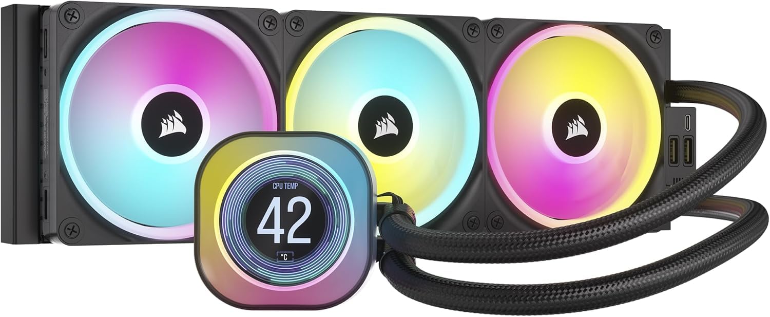corsair-icue-link-h150i-lcd-watercooling-cpu-360mm-noir image 1