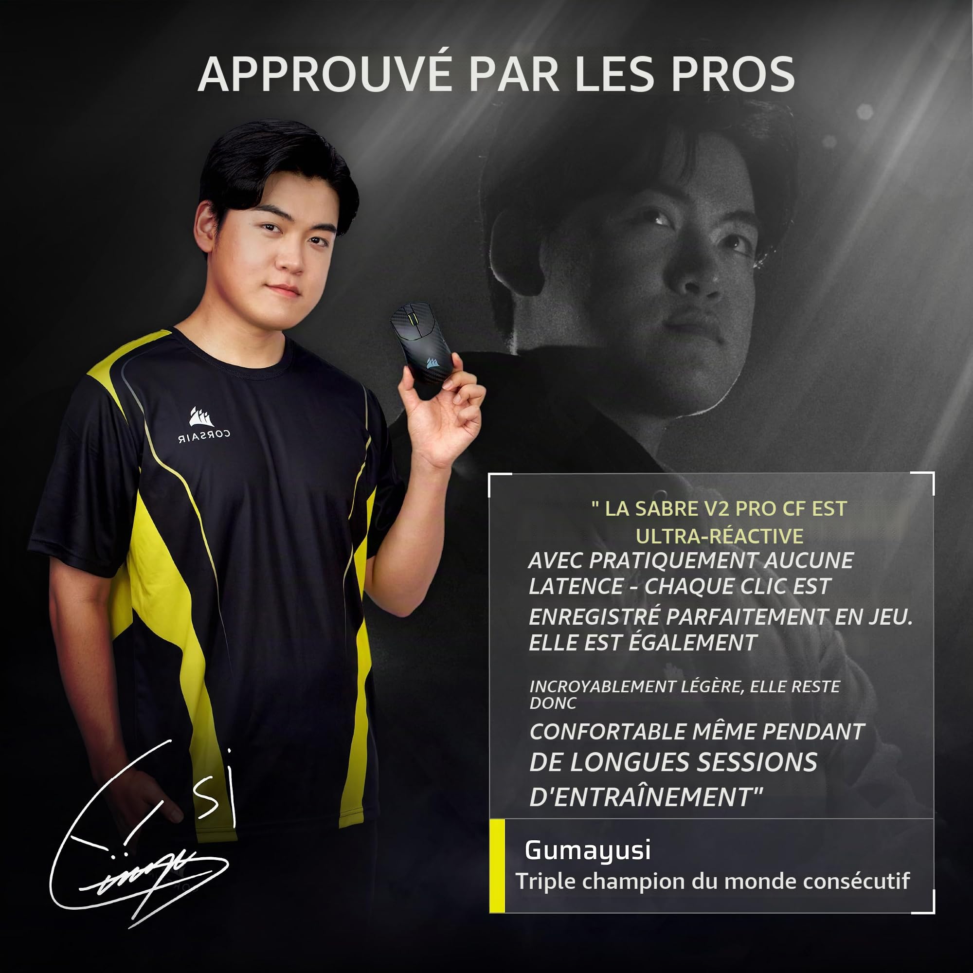 corsair-sabre-v2-pro-souris-gaming-sans-fil-55-g-fibre-de-carbone-33-000-dpi-8-0 image 3
