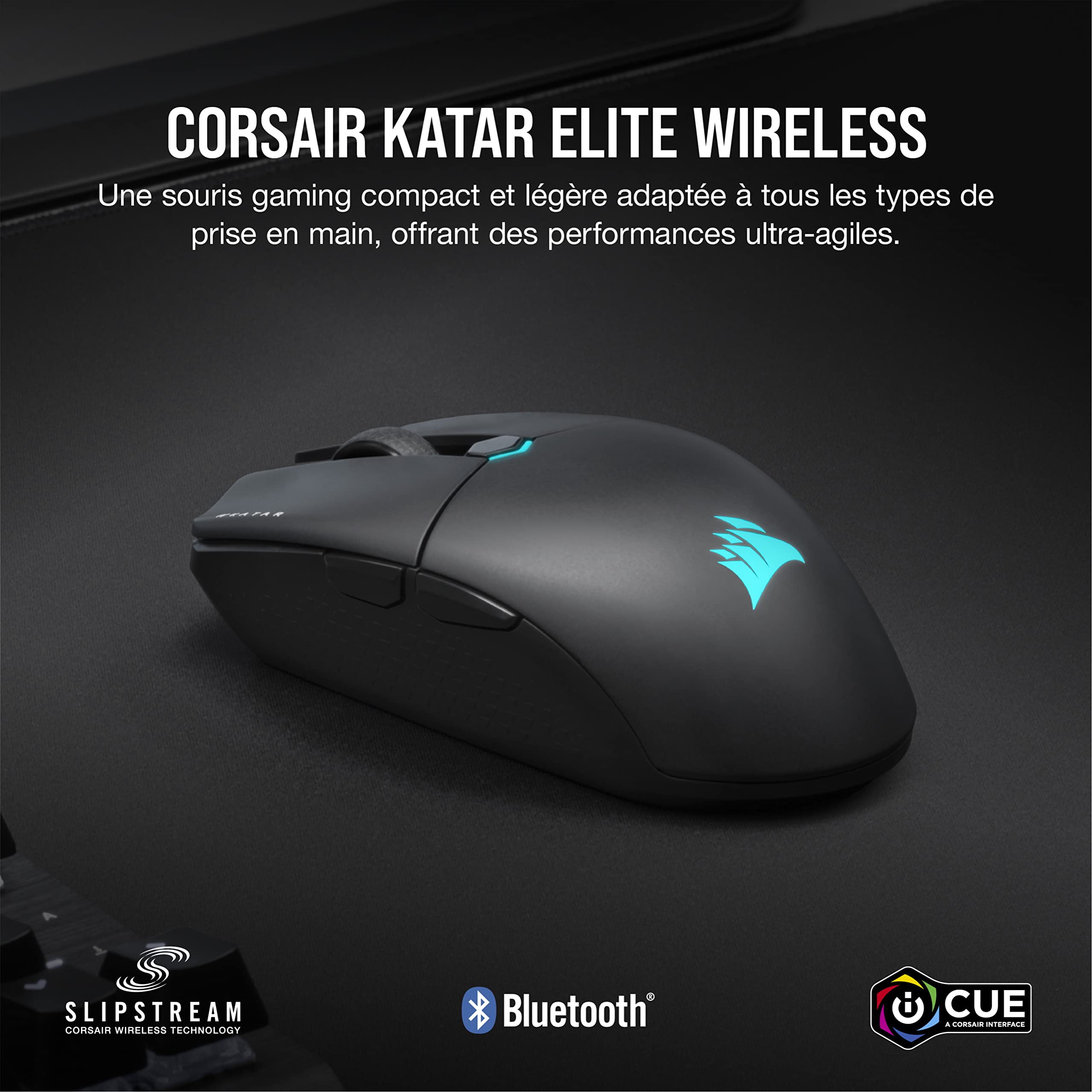 corsair-katar-elite-wireless-souris-gaming-fps-ultra-l-g-re-noir image 2