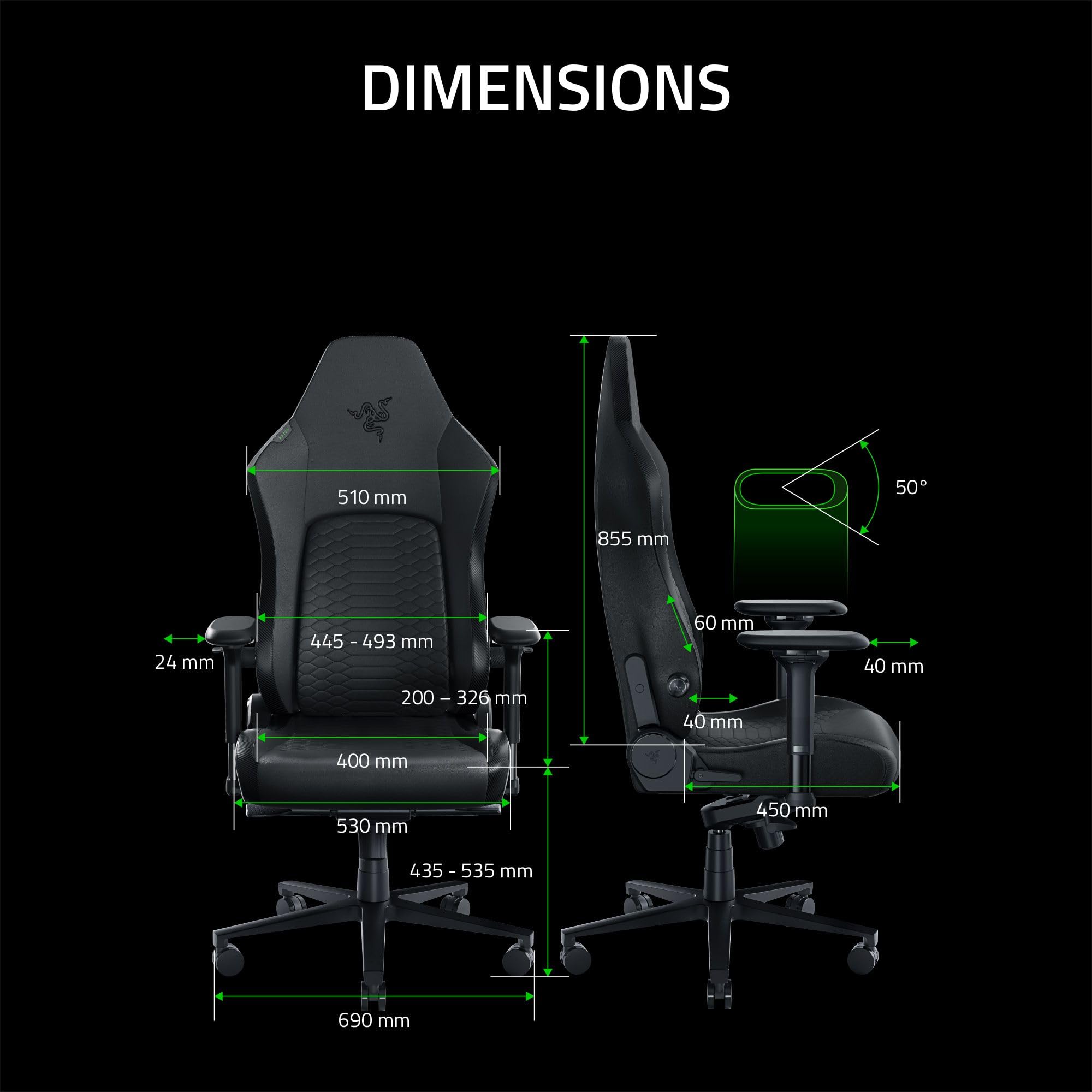 razer-iskur-v2-chaise-gaming-ergonomique-soutien-lombaire-epu-noir image 2