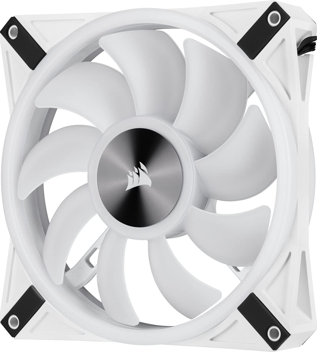 corsair-icue-ql140-rgb-ventilateur-pwm-140-mm-kit-de-2-lighting-node-core-blanc image 7
