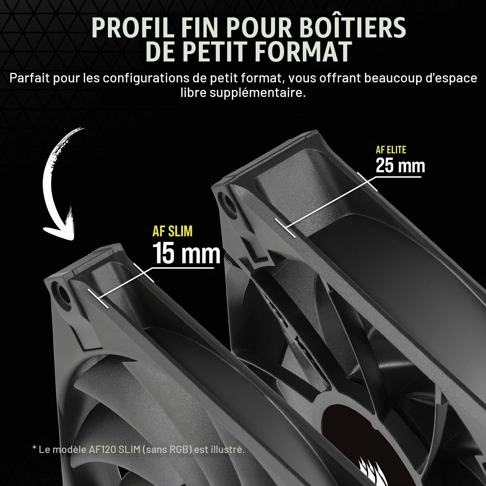 corsair-af120-rgb-slim-120mm-pwm-ventilateur-fin-noir image 3