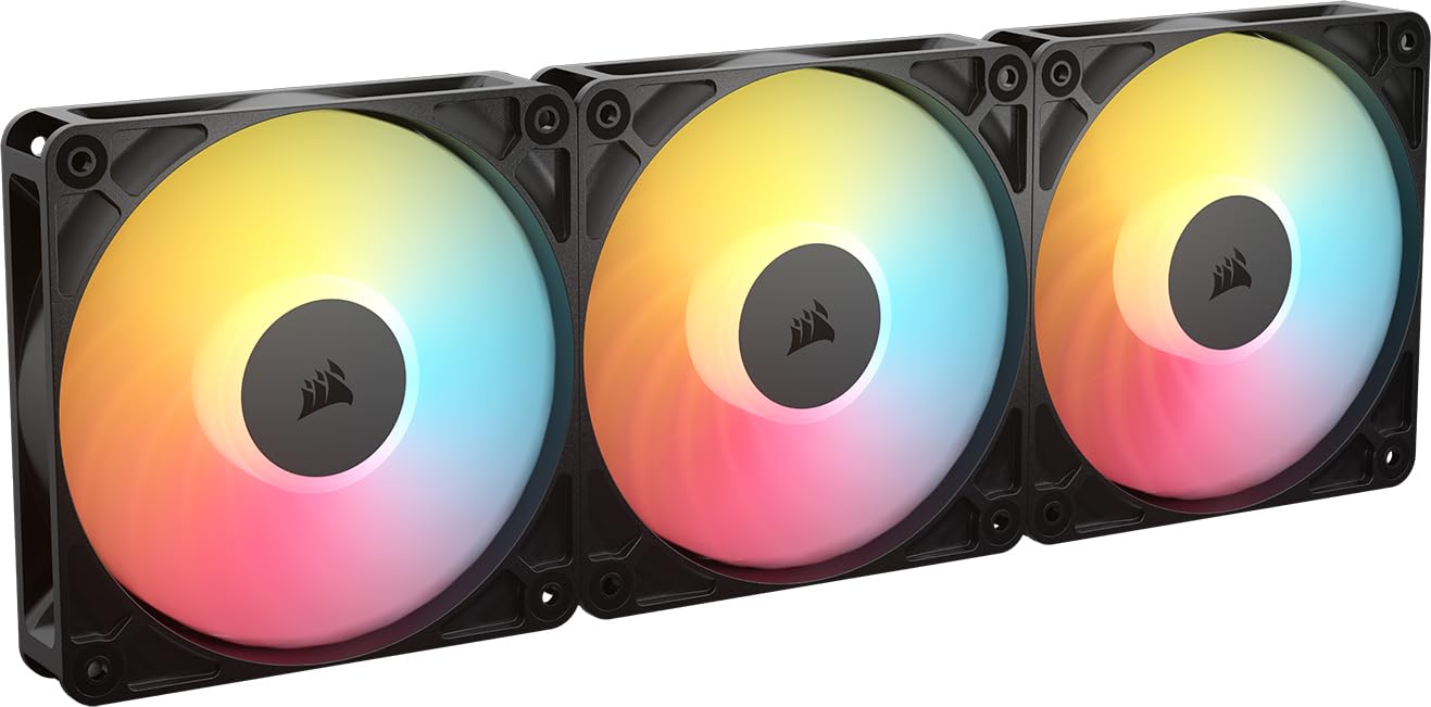 corsair-rs120-r-argb-pack-triple-ventilateurs-120mm-pwm-rotor-invers-noir image 1
