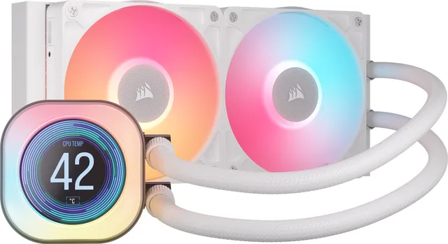 corsair-icue-link-titan-240-rx-lcd-watercooling-cpu-240mm-blanc image 1