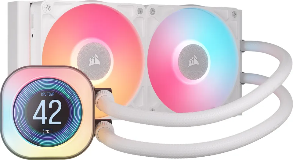 corsair-icue-link-titan-240-rx-lcd-watercooling-cpu-240mm-blanc image 1