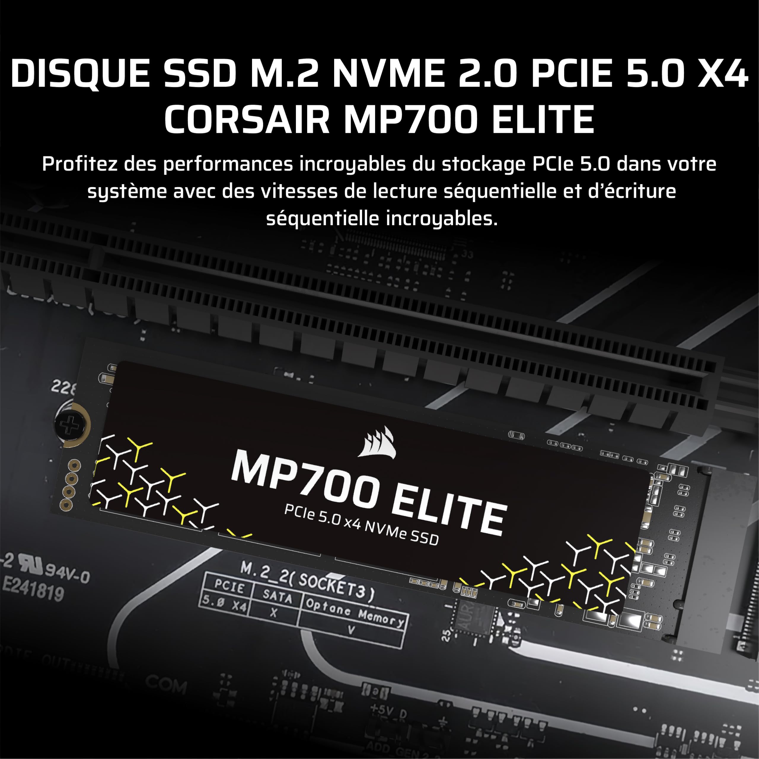 corsair-mp700-elite-4-to-ssd-m-2-nvme-pcie-5-0-x4-2280-jusqu-9400-mo-s image 2