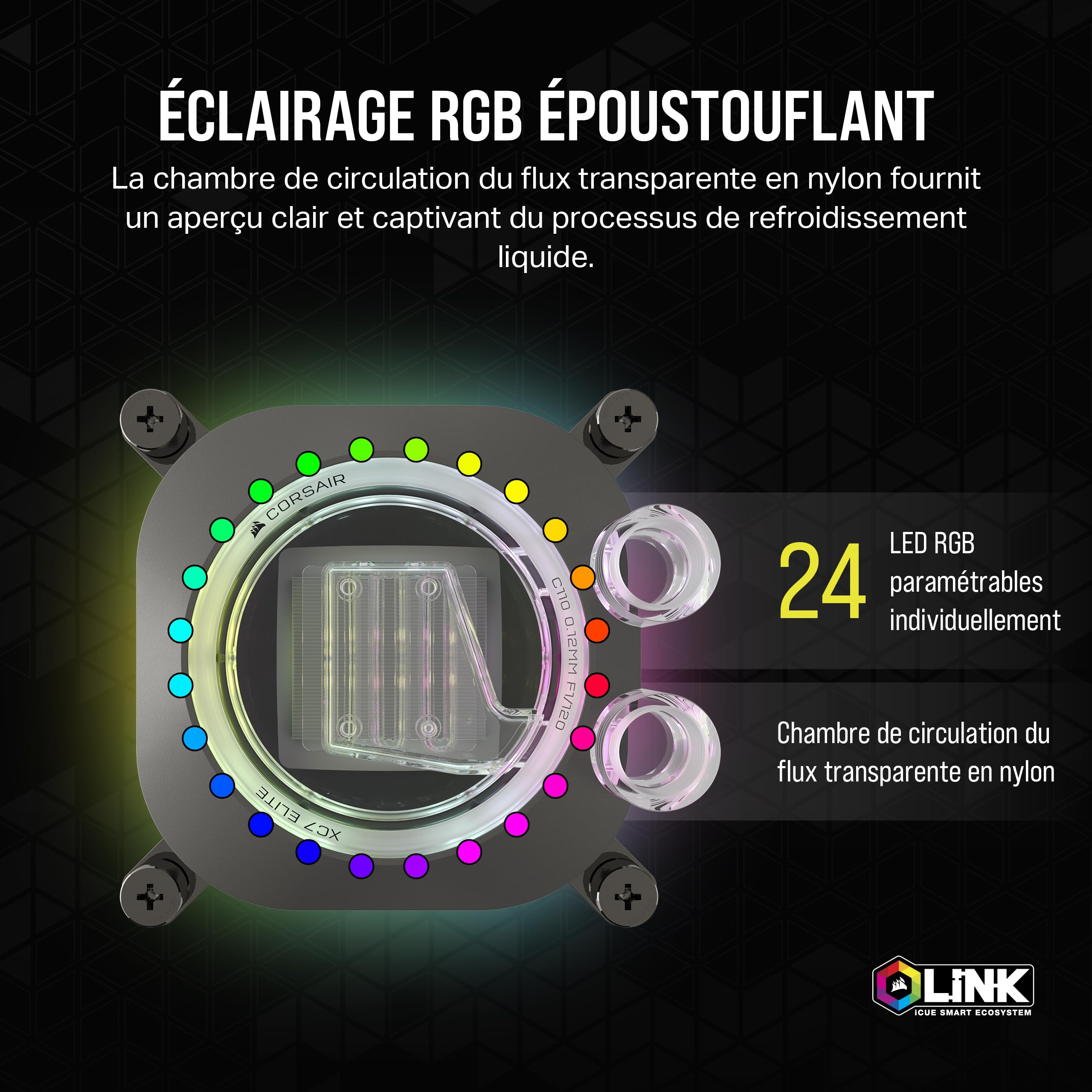 corsair-icue-link-xc7-rgb-elite-waterblock-cpu-lga-1700-am5-gris image 6