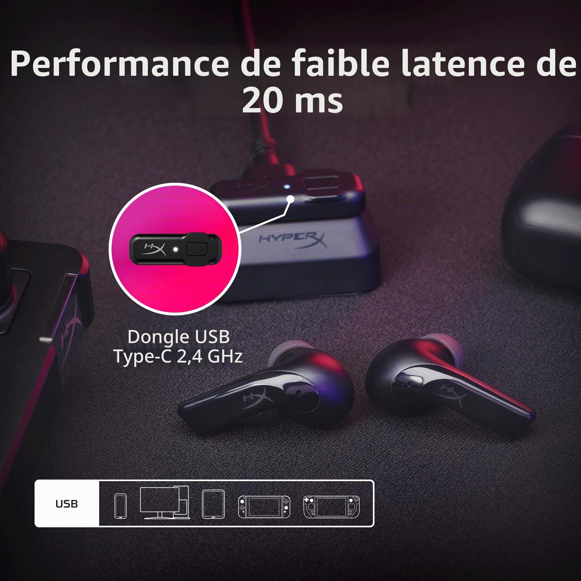 hyperx-cloud-mix-buds-2-couteurs-gaming-sans-fil-anc-2-4-ghz-bluetooth-noir image 2
