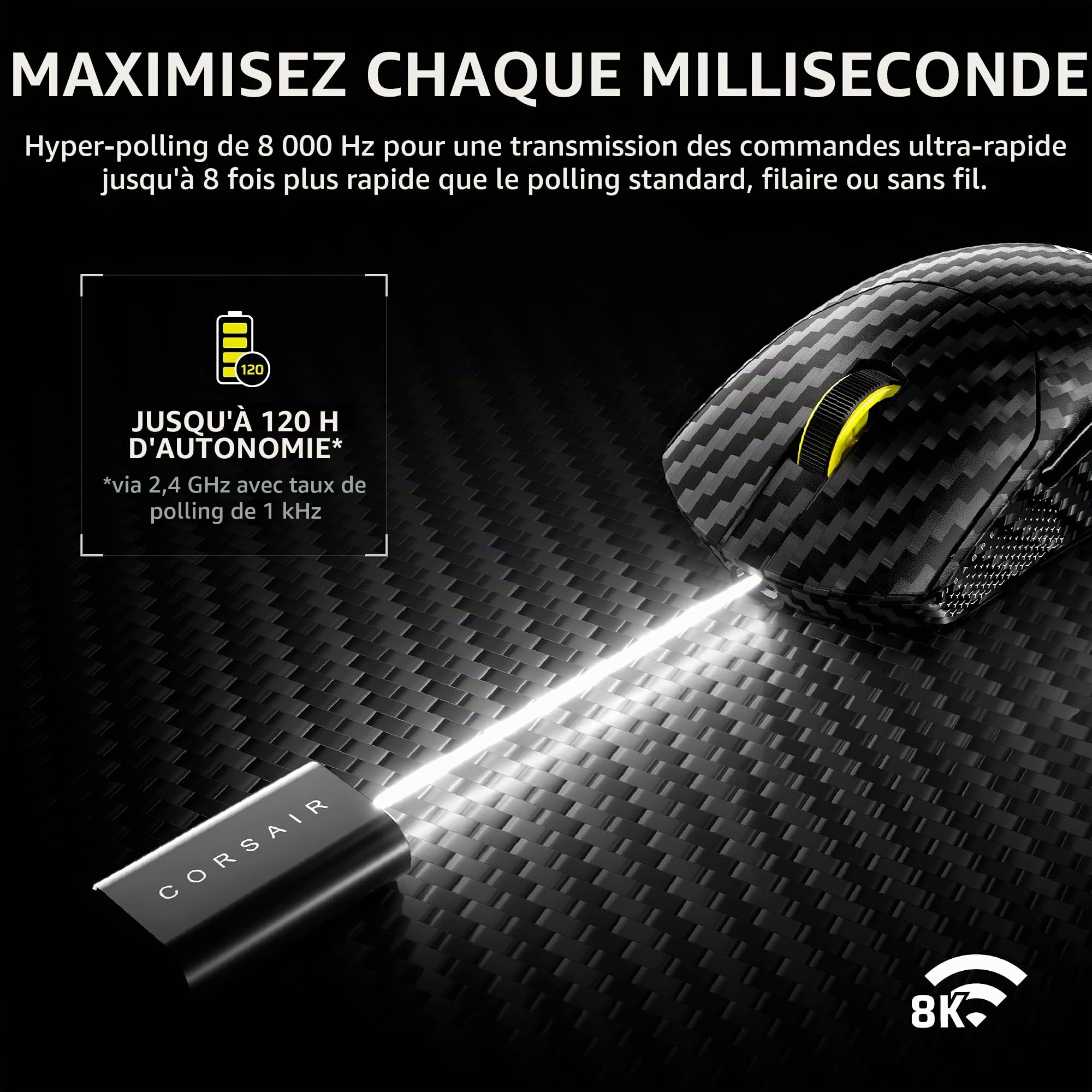 corsair-sabre-v2-pro-souris-gaming-sans-fil-55-g-fibre-de-carbone-33-000-dpi-8-0 image 6