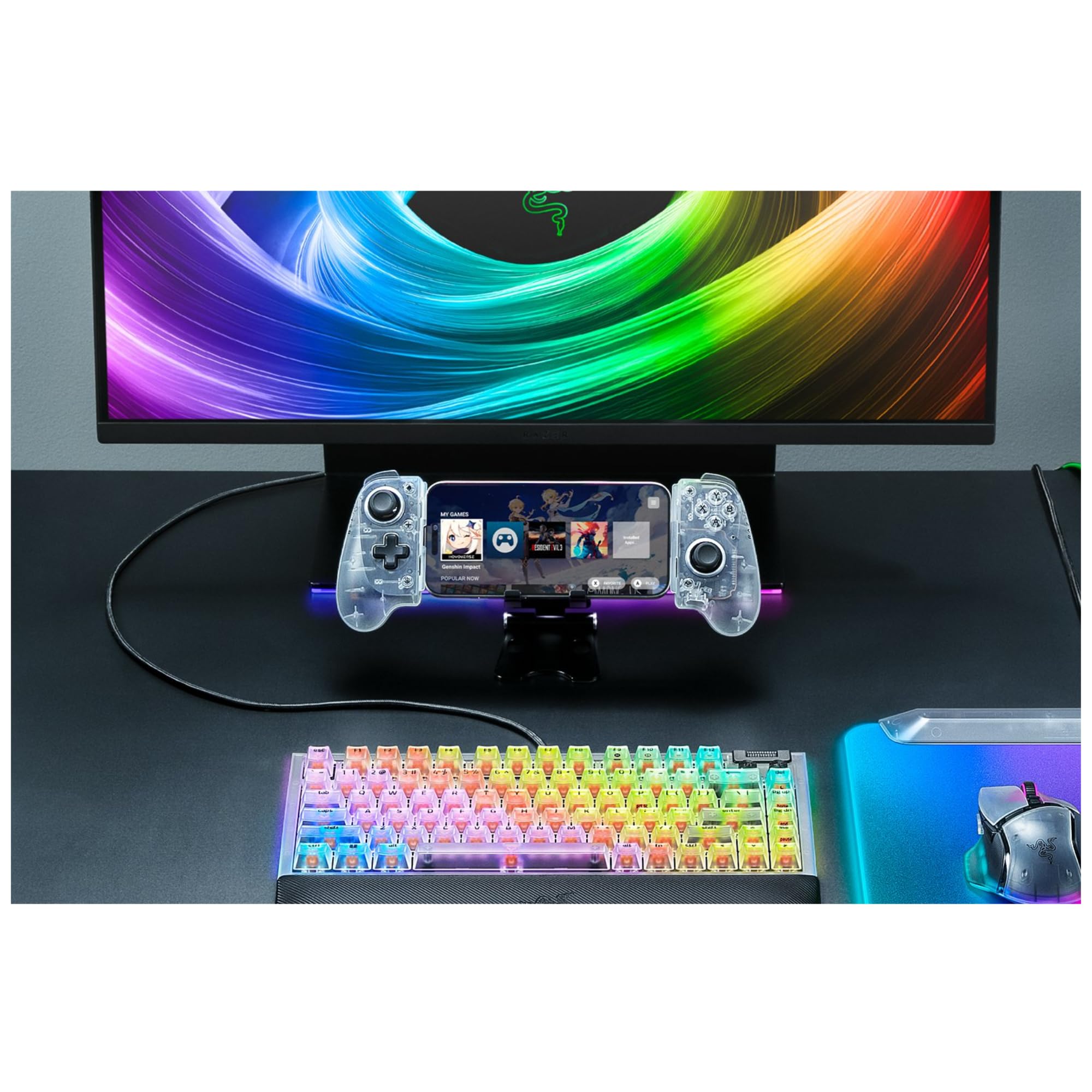 razer-kishi-v3-phantom-white-manette-mobile-usb-c-iphone-et-android image 2