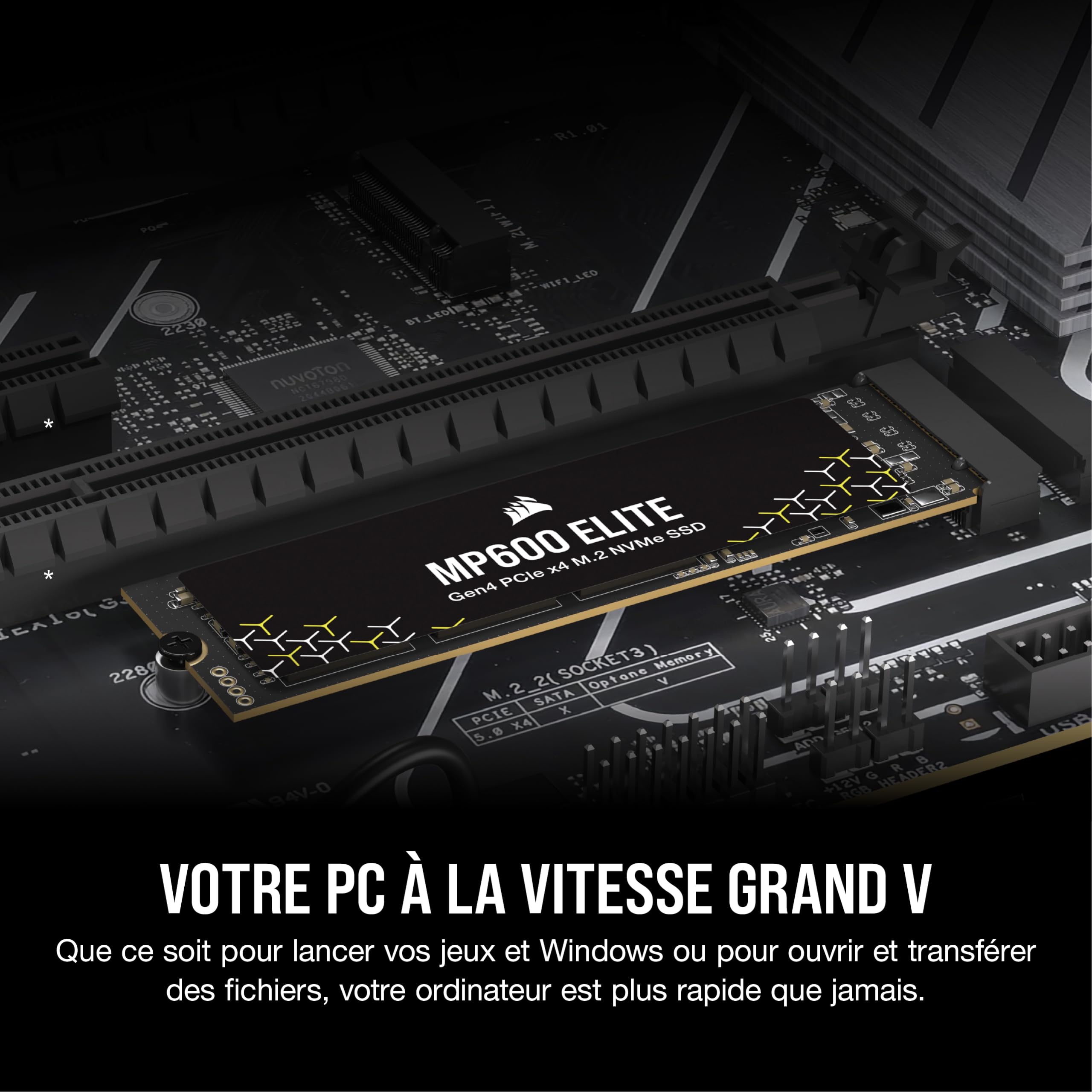 corsair-mp600-elite-2-to-ssd-m-2-2280-pcie-gen4-x4-nvme-noir image 3