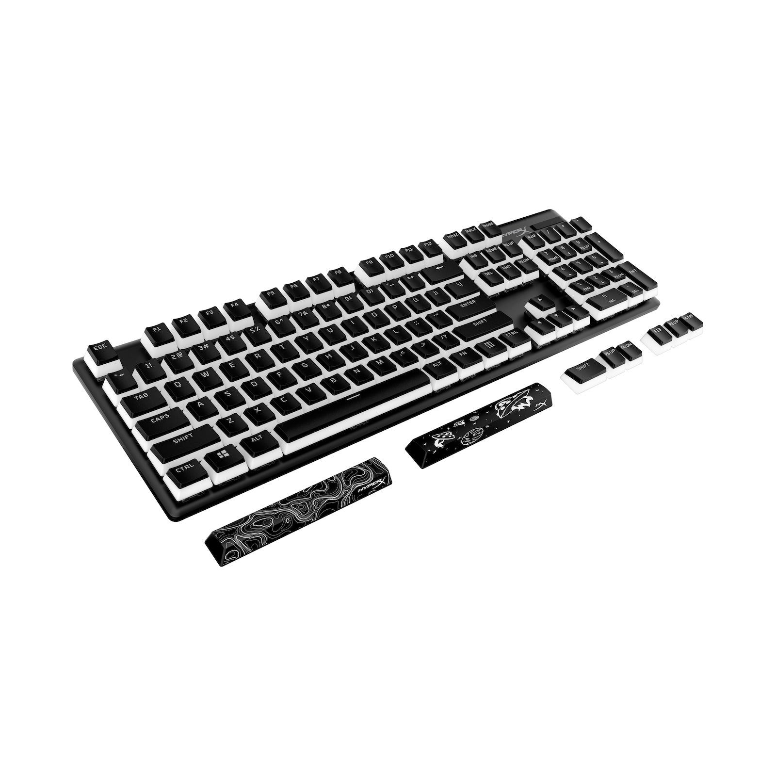 hyperx-pudding-keycaps-2-set-complet-touches-pbt-r-tro-clair-es image 5