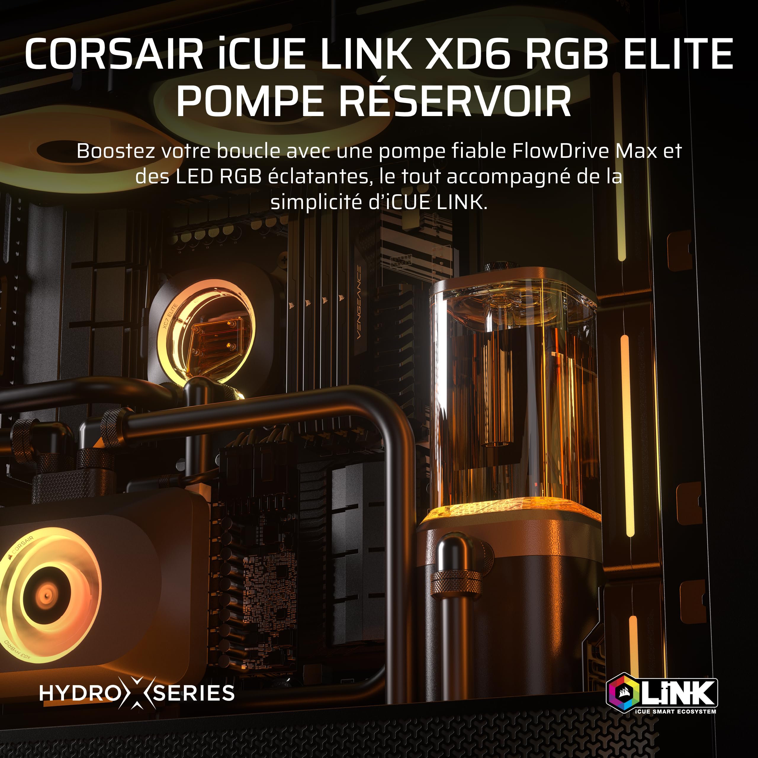 corsair-icue-link-xd6-rgb-elite-pompe-r-servoir-440ml-gris-furtif image 2