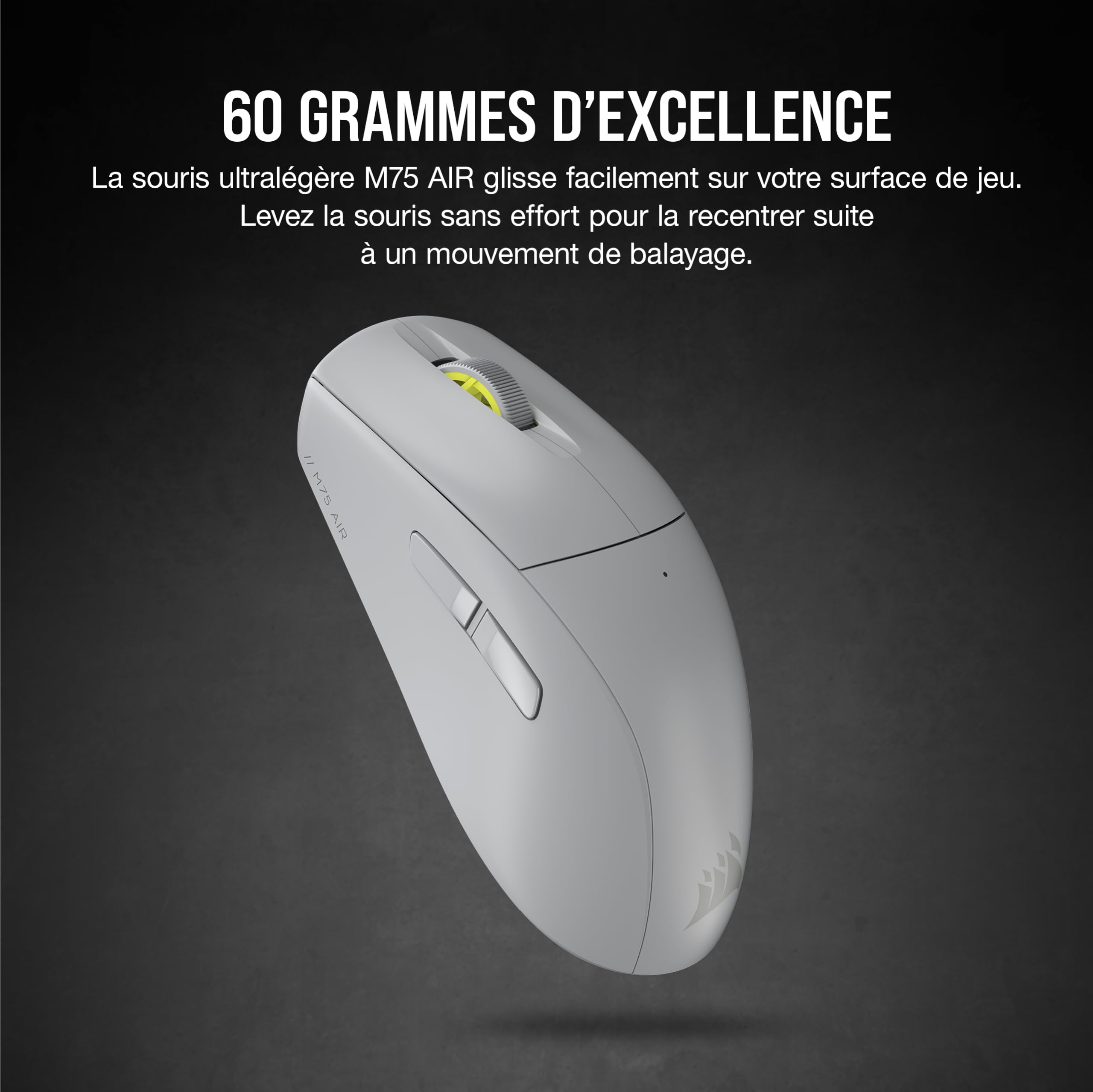 corsair-m75-air-wireless-souris-gaming-fps-ultra-l-g-re-26000-dpi-gris-clair image 3