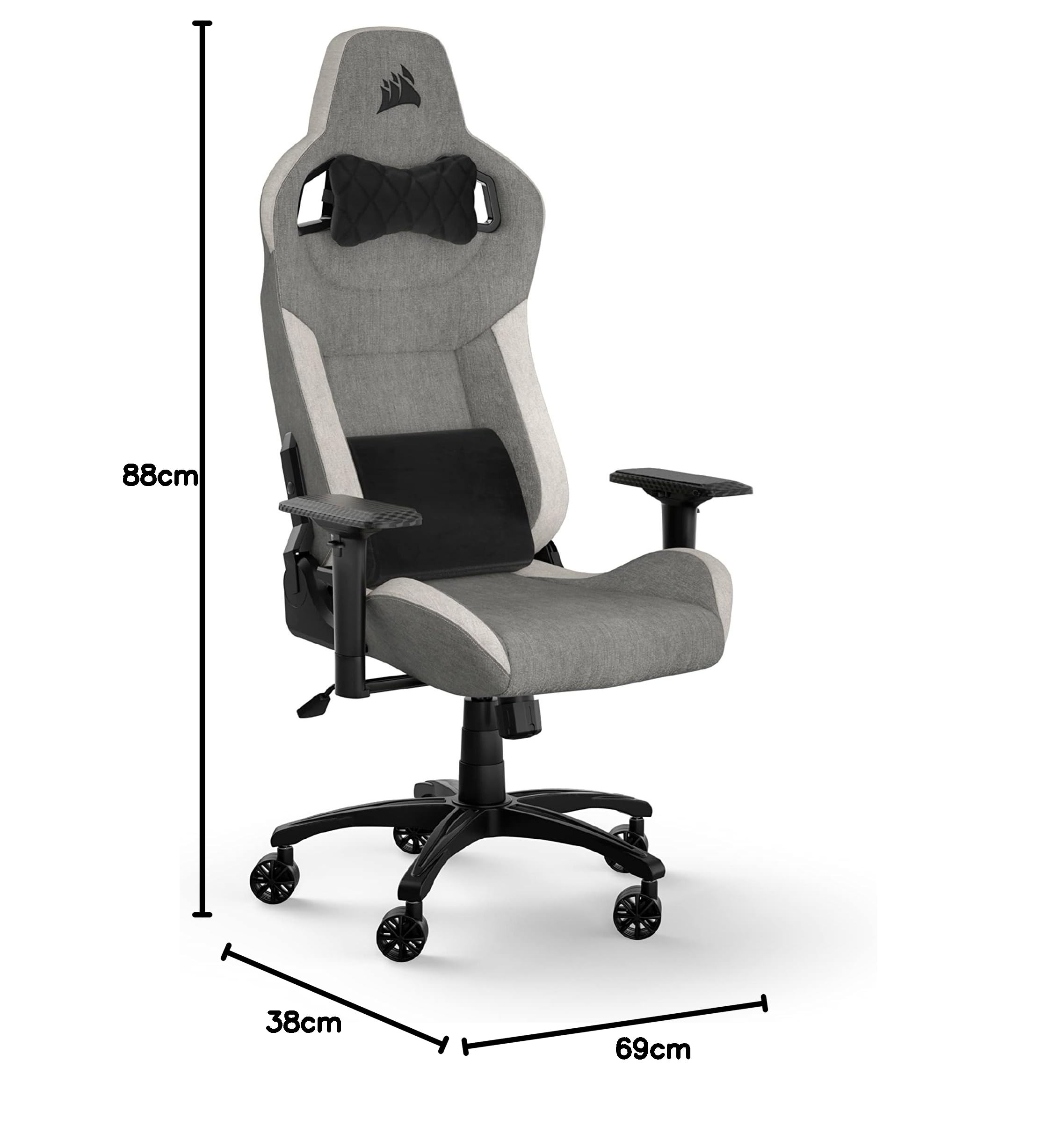 corsair-t3-rush-fabric-2023-fauteuil-gaming-tissu-gris-et-blanc image 2