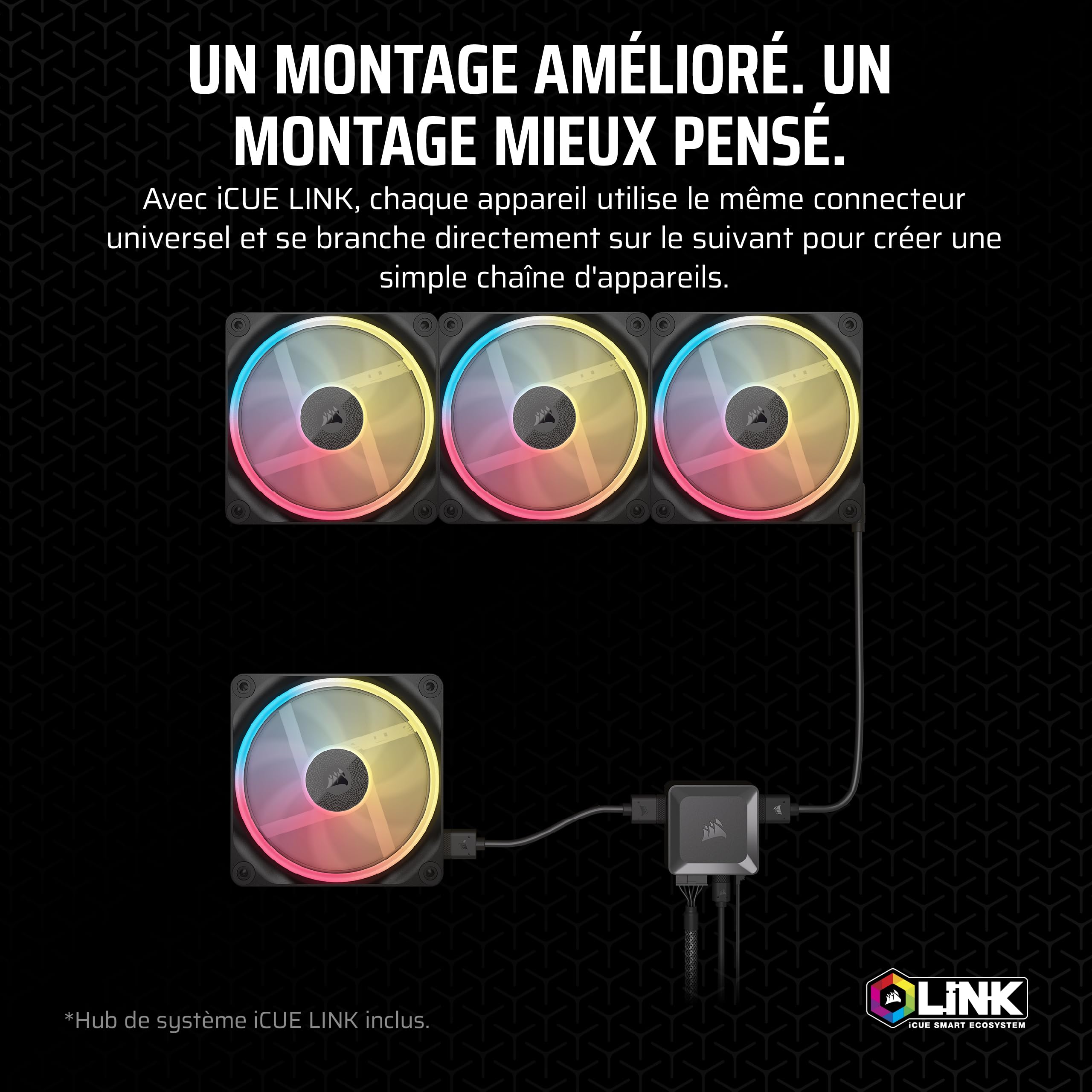 corsair-icue-link-lx120-r-rgb-120mm-kit-triple-ventilateurs-invers-s-noir image 5