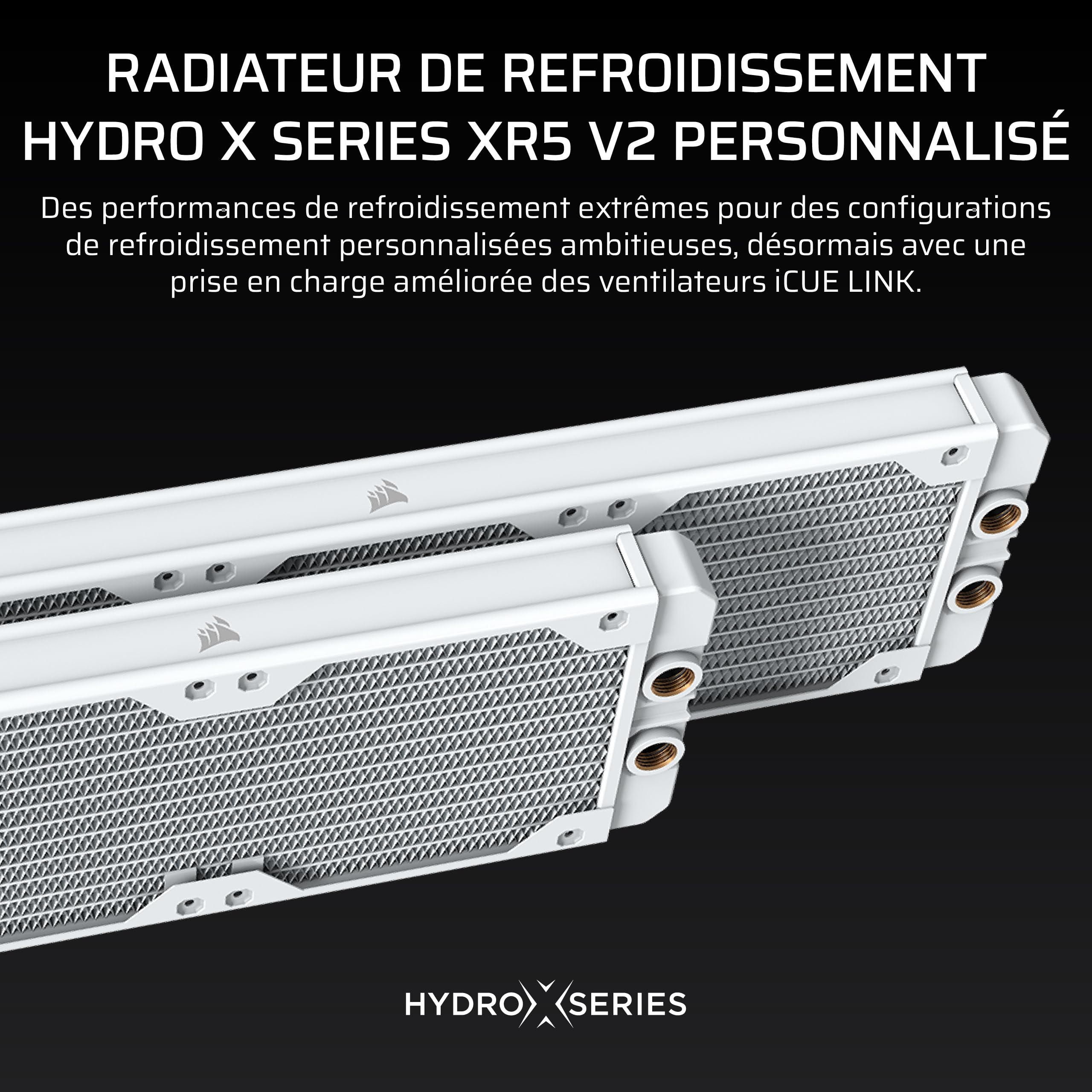 corsair-hydro-x-series-xr5-240mm-v2-radiateur-watercooling-custom-blanc-2x120mm image 2
