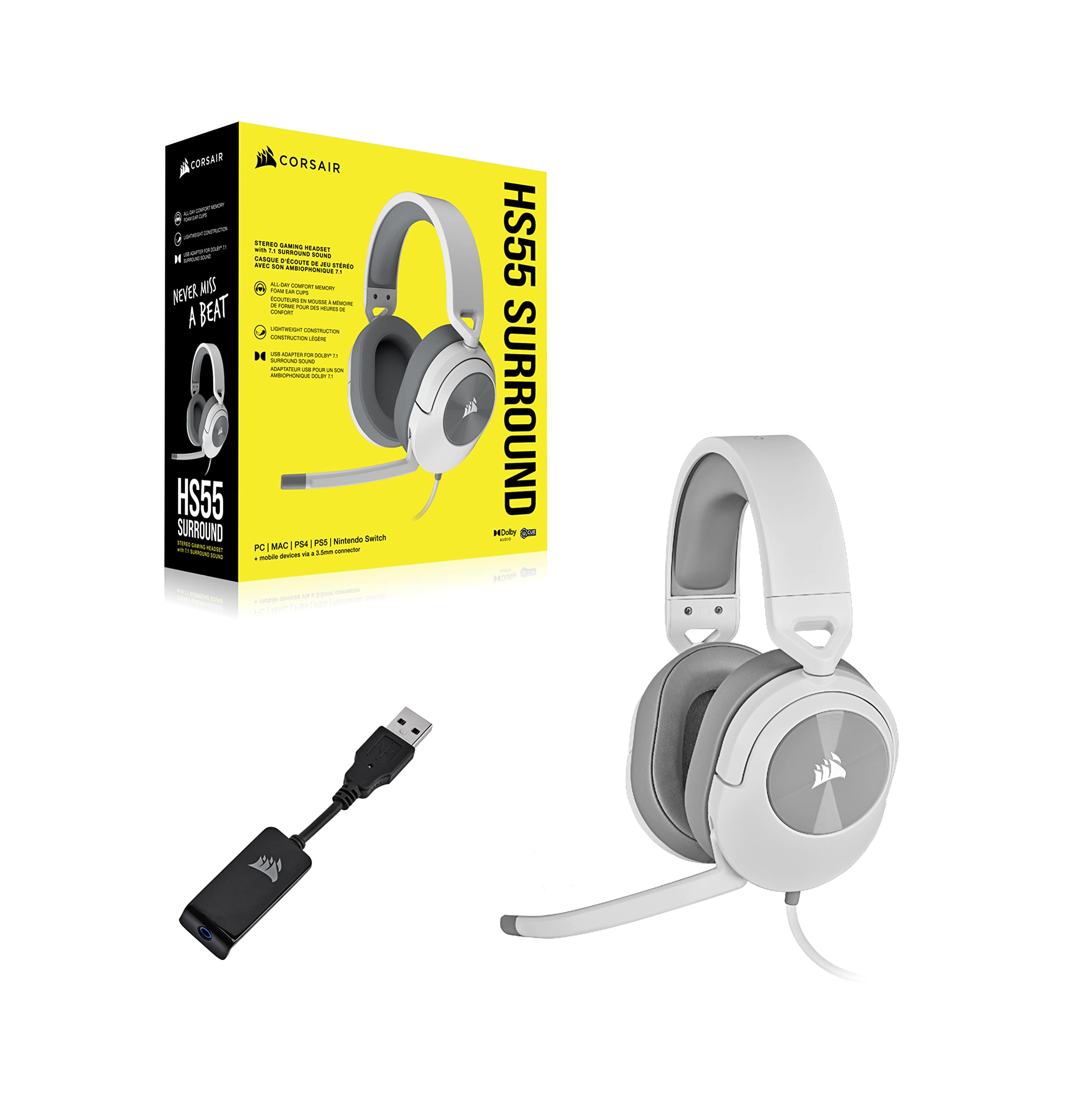 corsair-hs55-surround-v2-casque-de-jeu-multiplateforme-dolby-atmos-50-mm-micro-o image 7