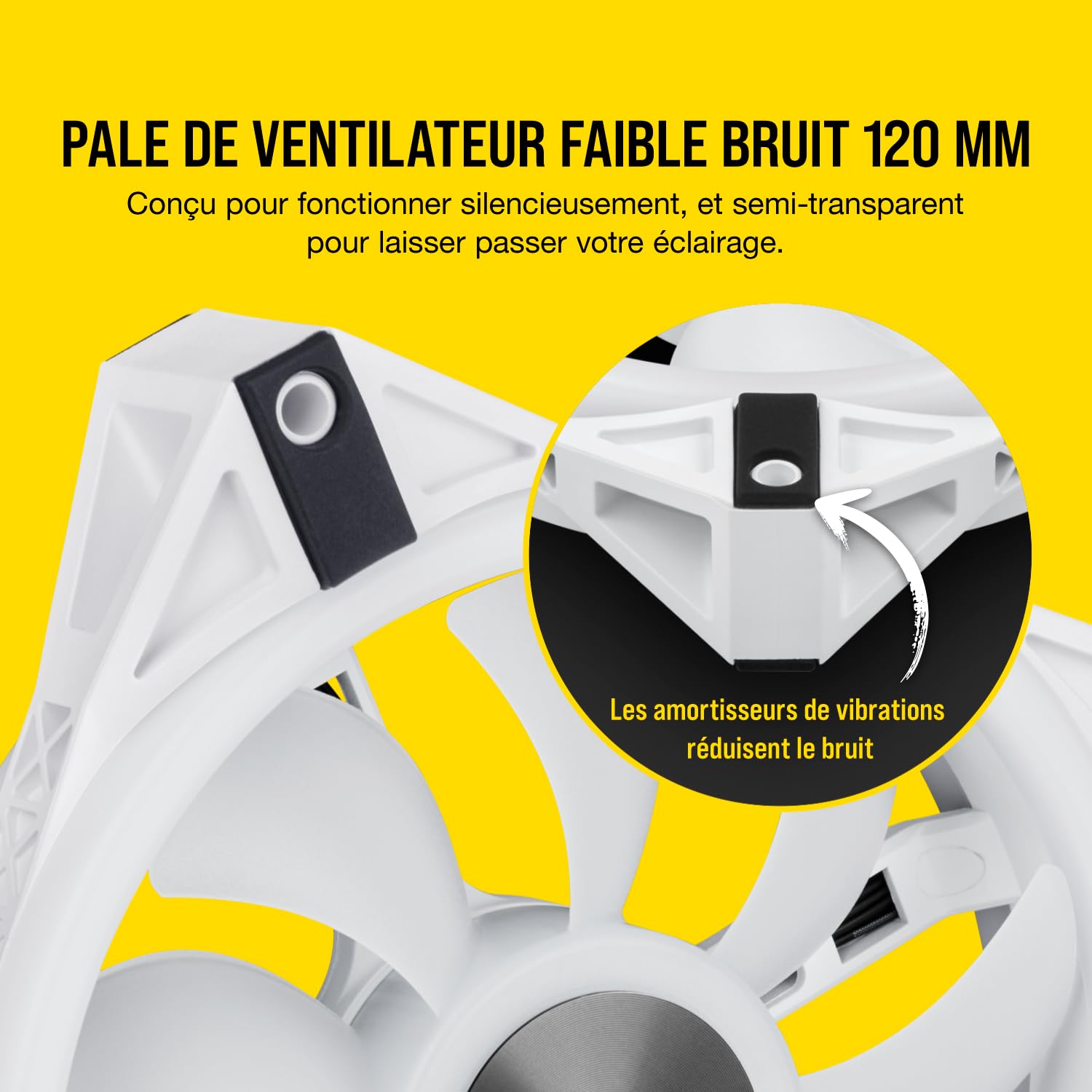 corsair-icue-ql120-rgb-blanc-lot-de-3-ventilateurs-pc-120-mm-lighting-node-core image 7