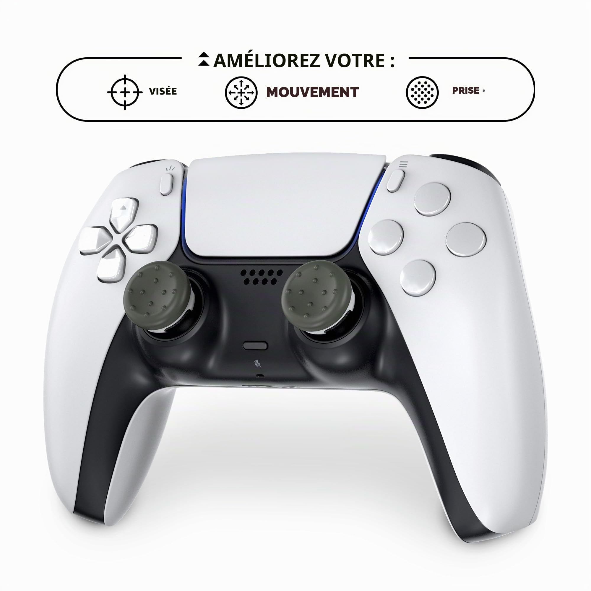 kontrolfreek-cqc-classic-grips-capuchons-joystick-low-rise-ps5-ps4-gris-blanc image 5