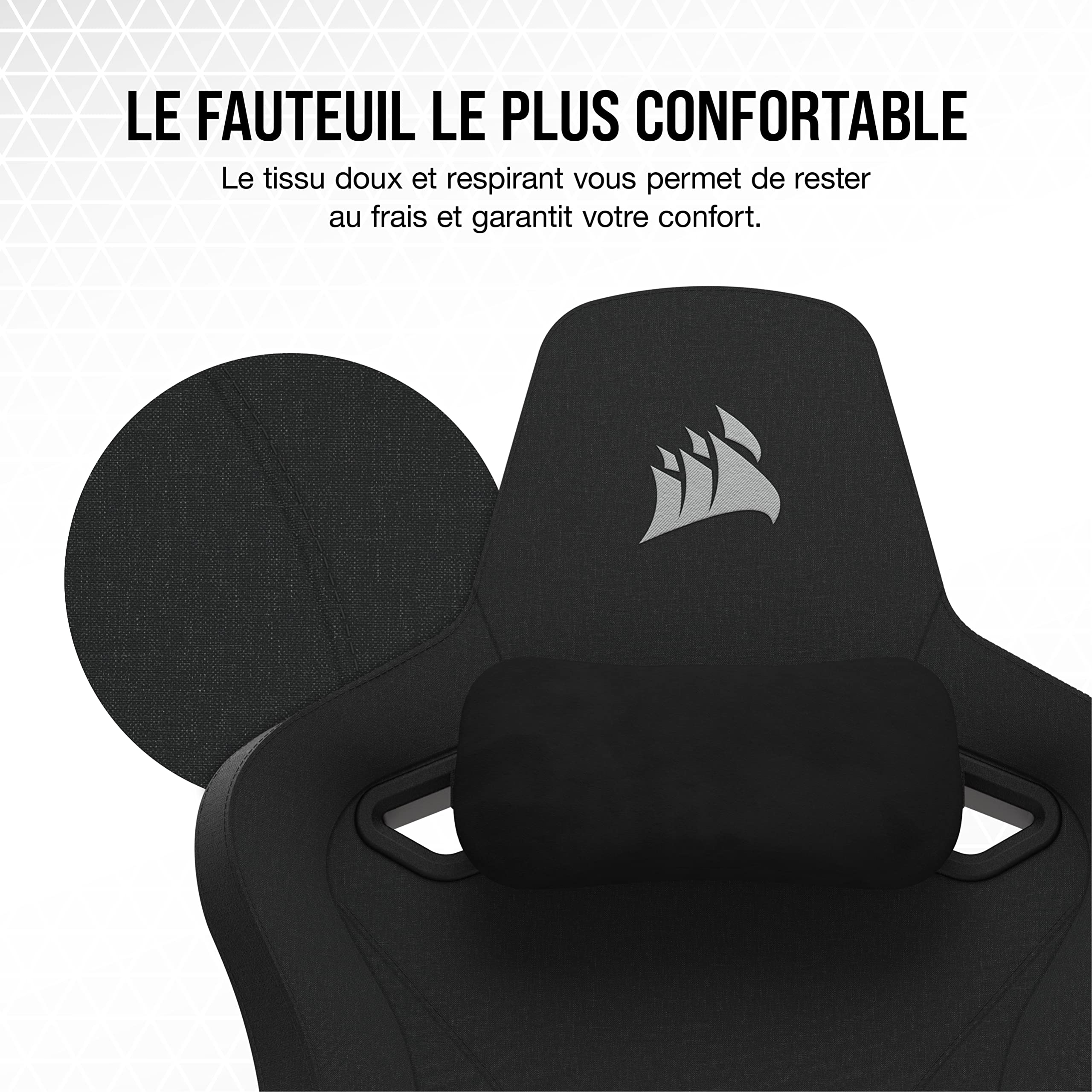 corsair-tc200-fabric-fauteuil-gaming-tissu-noir-noir-accoudoirs-4d-soutien-lomba image 4