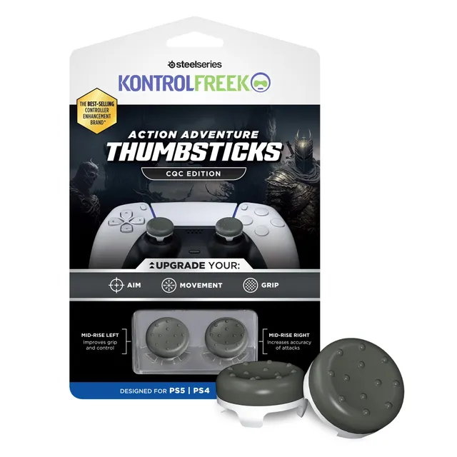 kontrolfreek-cqc-classic-grips-capuchons-joystick-low-rise-ps5-ps4-gris-blanc image 1