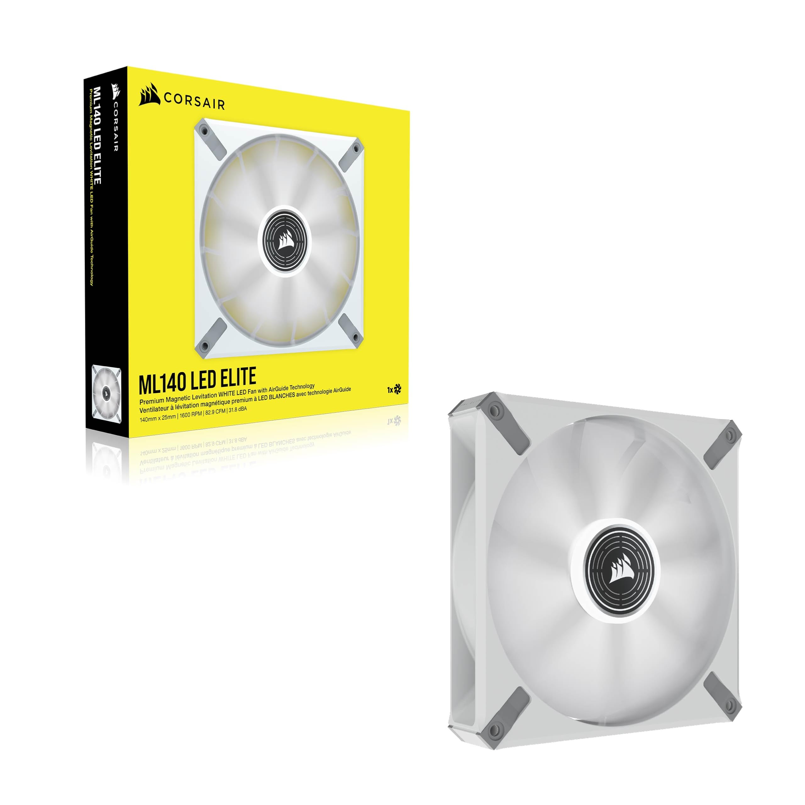 corsair-ml140-led-elite-ventilateur-140mm-pwm-blanc-l-vitation-magn-tique-led-bl image 8