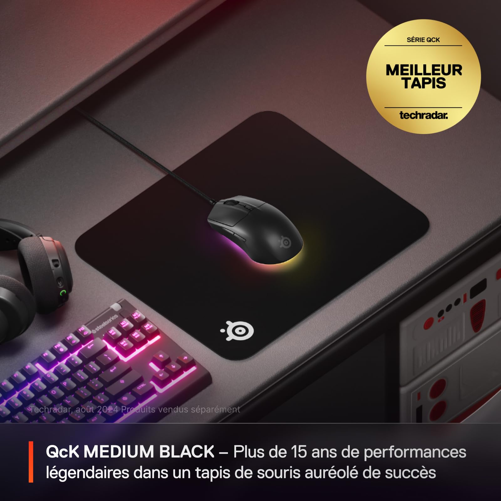 steelseries-qck-tapis-de-souris-gaming-tissu-m-320x270x2mm-noir image 2