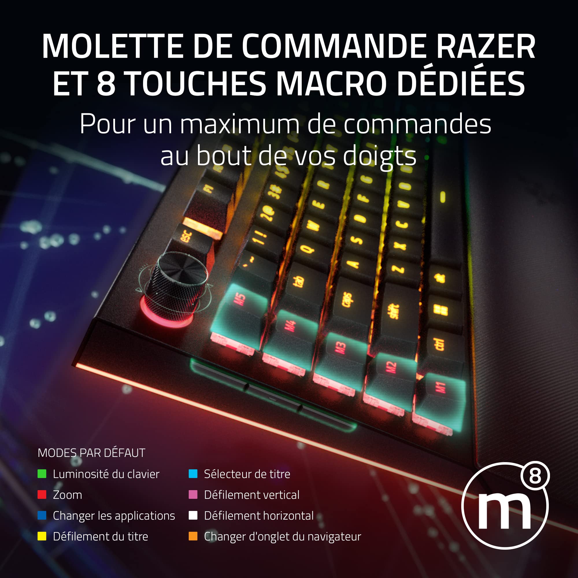 razer-blackwidow-v4-pro-switches-jaunes-clavier-m-canique-azerty-fr-noir image 4