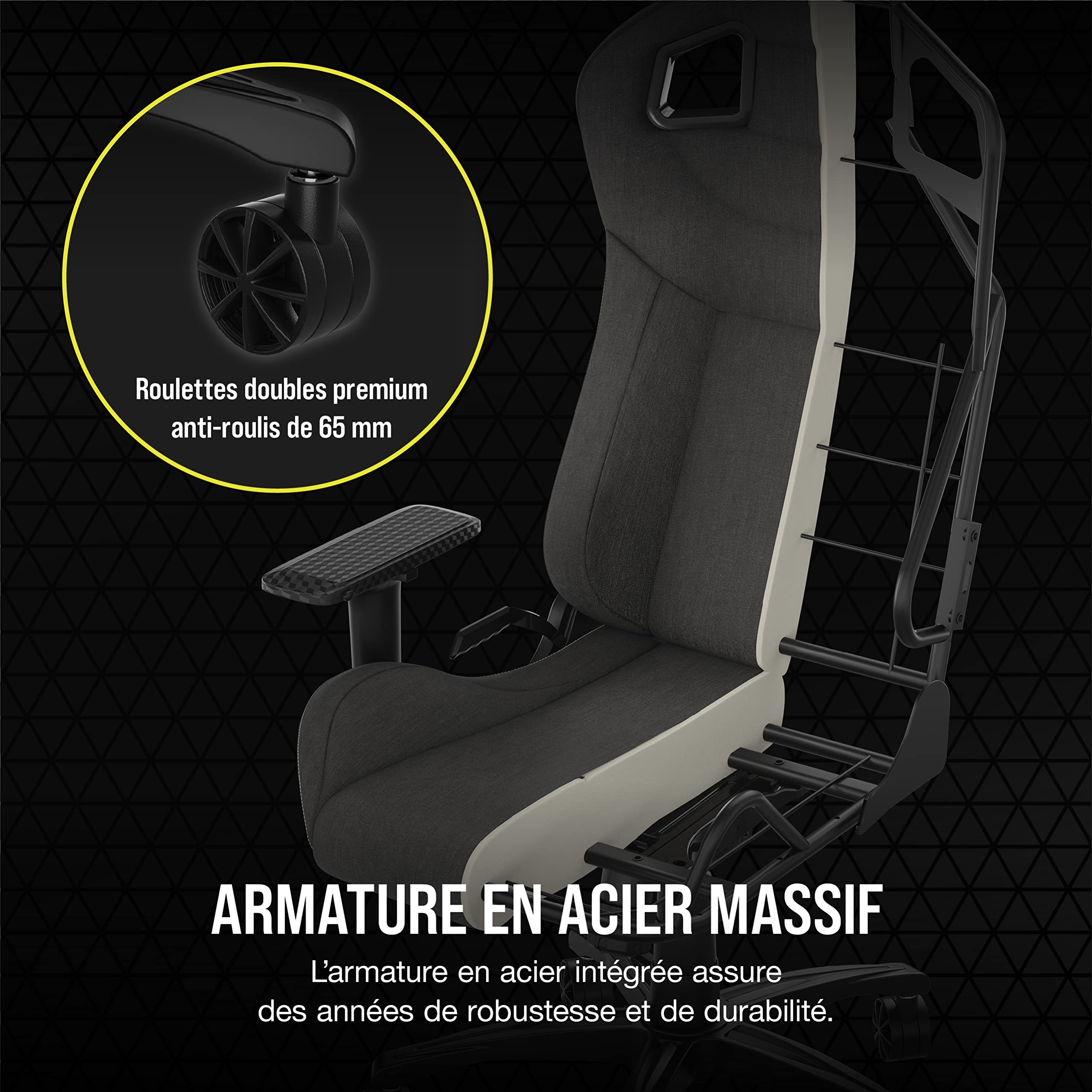 corsair-t3-rush-fabric-2023-fauteuil-gaming-tissu-anthracite image 6