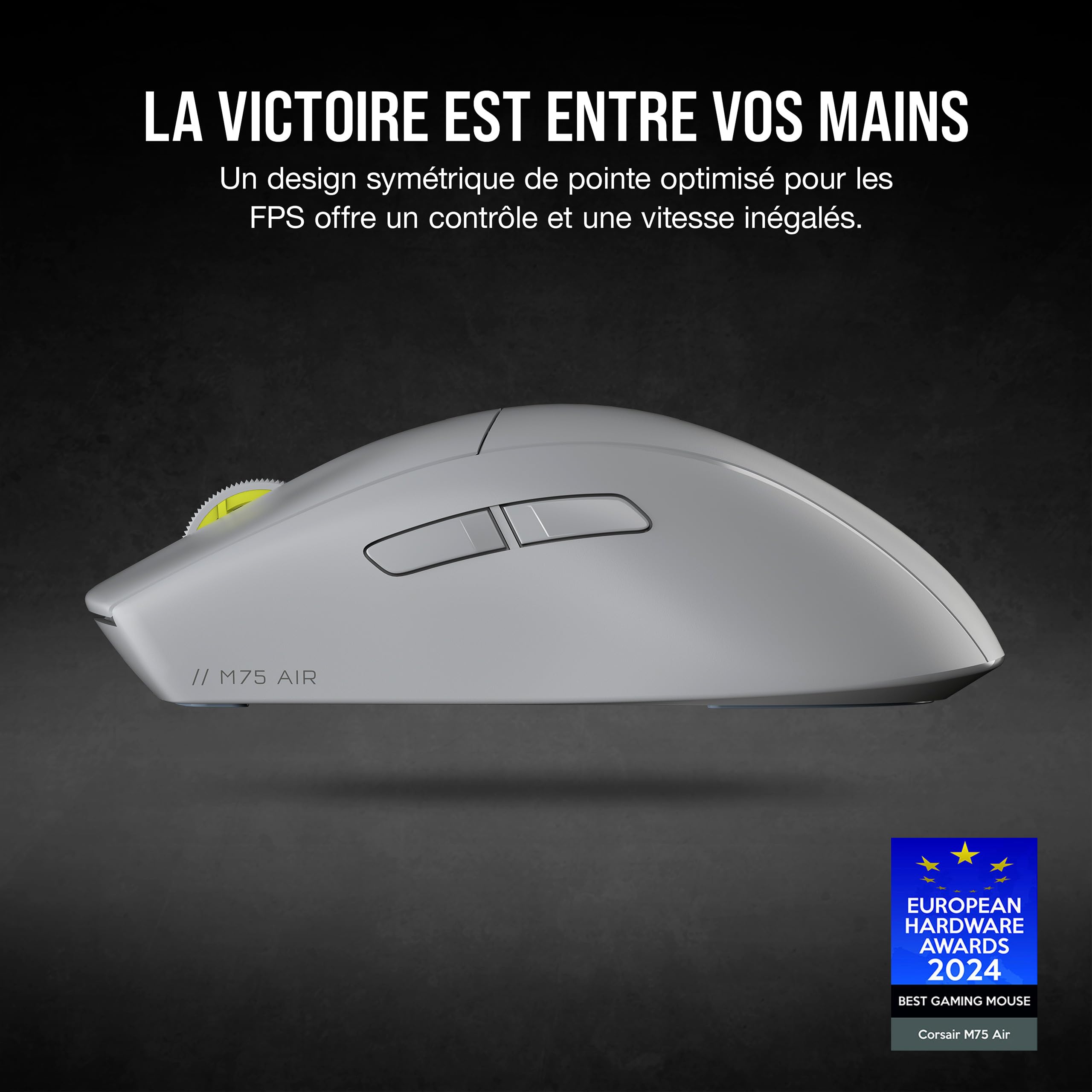 corsair-m75-air-wireless-souris-gaming-fps-ultra-l-g-re-26000-dpi-gris-clair image 2