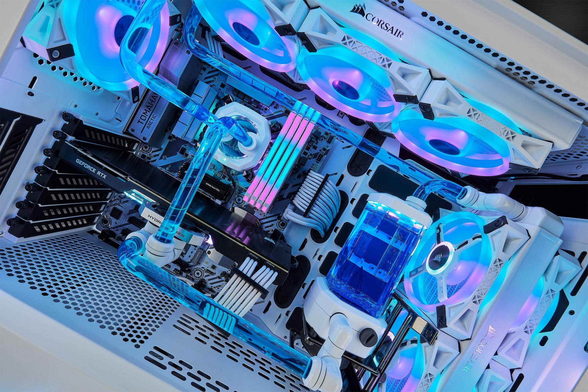 corsair-icue-ql140-rgb-ventilateur-pwm-140-mm-kit-de-2-lighting-node-core-blanc image 2