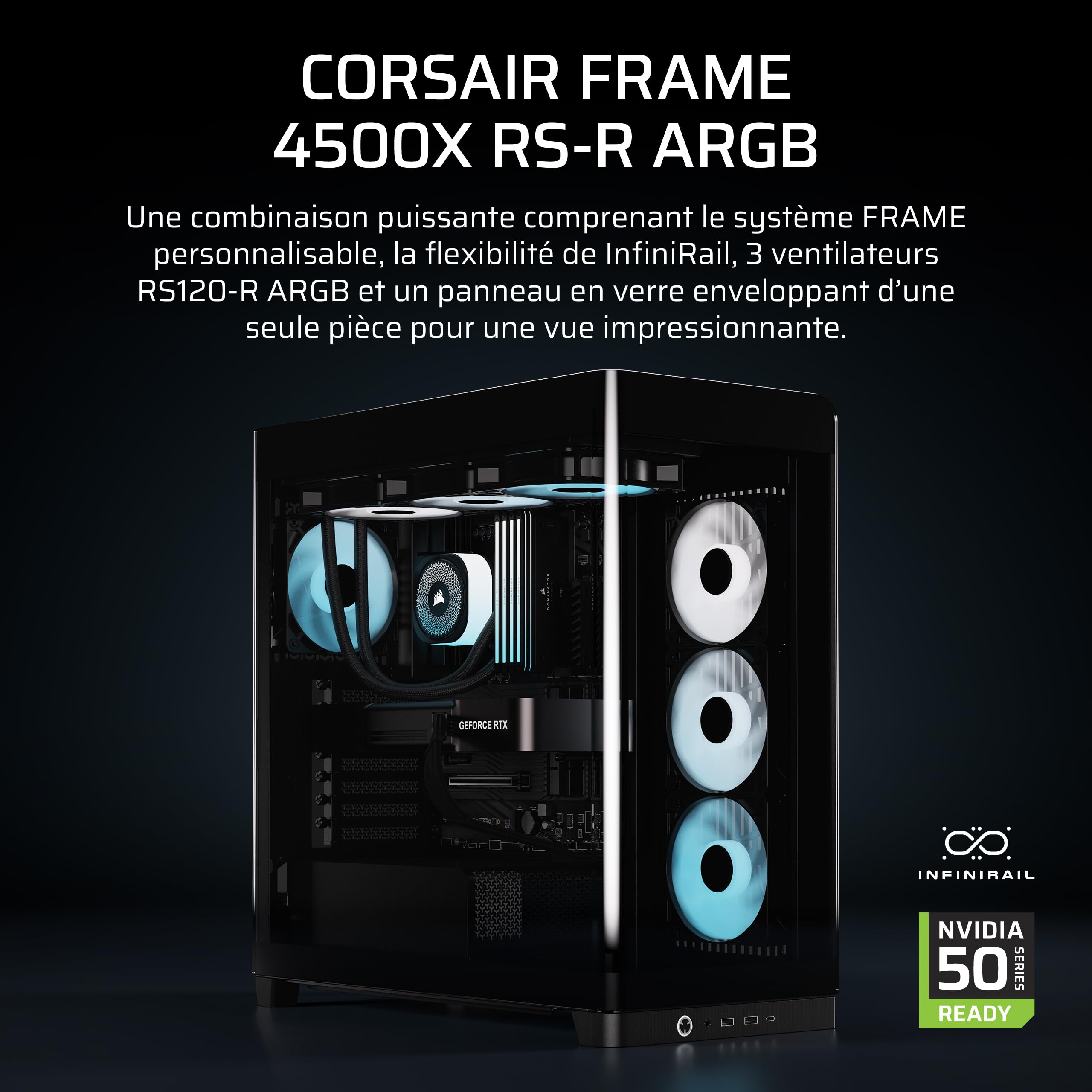 corsair-frame-4500x-rs-r-argb-bo-tier-pc-moyen-tour-verre-panoramique-noir image 2
