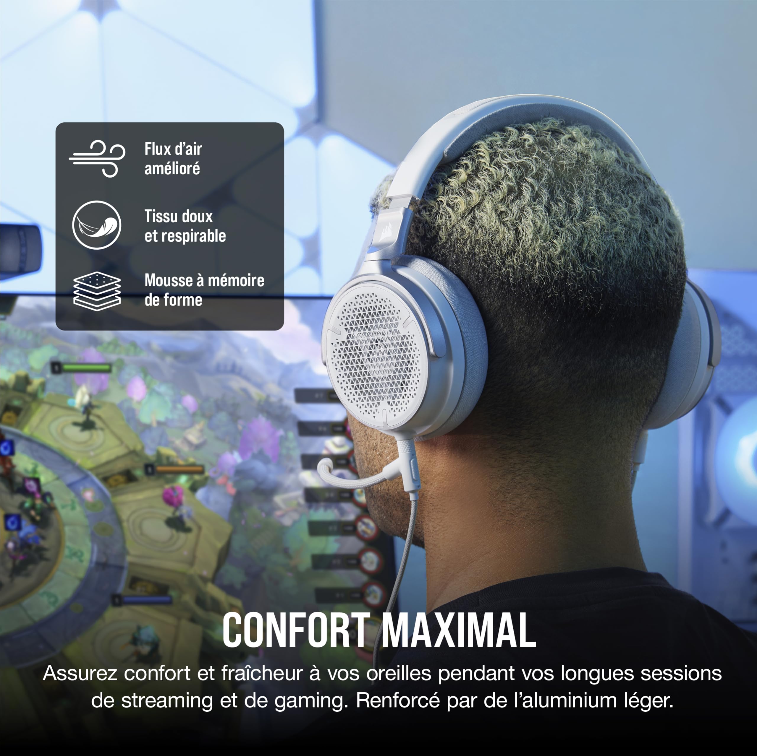 corsair-virtuoso-pro-casque-jeu-ouvert-filaire-blanc image 6