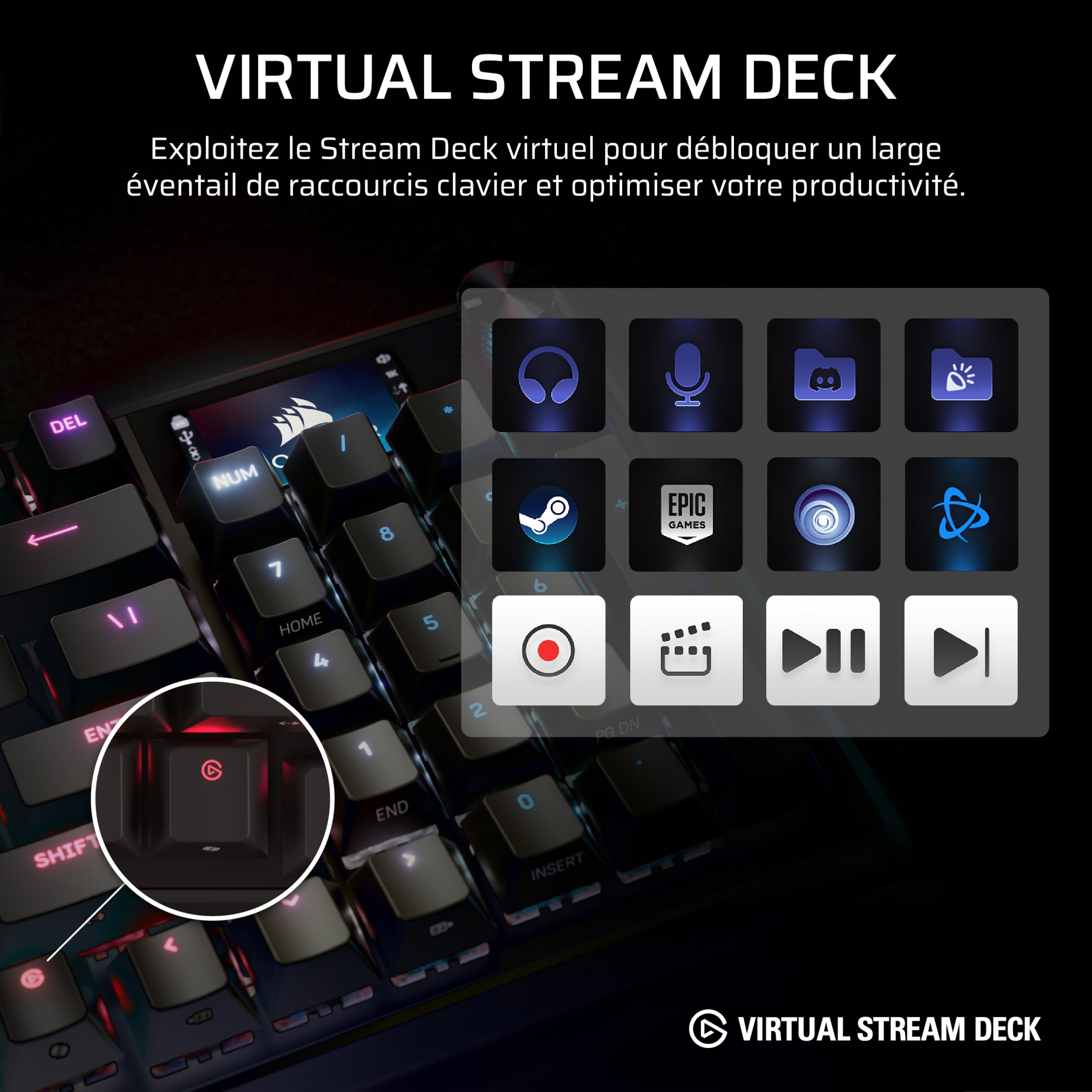 corsair-vanguard-96-wireless-clavier-gaming-96-azerty-hall-effect-8khz-noir image 7