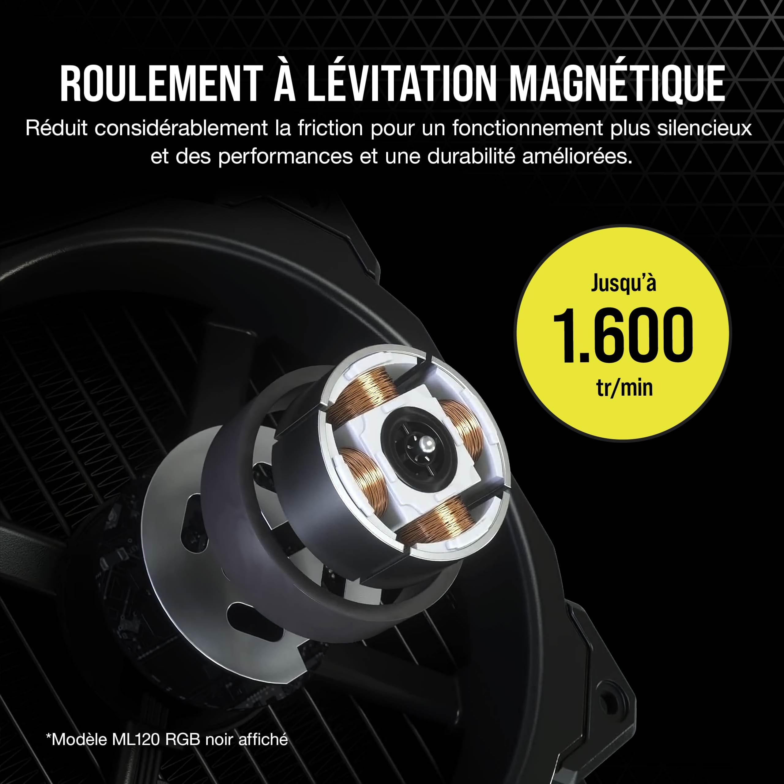 corsair-ml140-led-elite-ventilateur-140mm-pwm-blanc-l-vitation-magn-tique-led-bl image 4