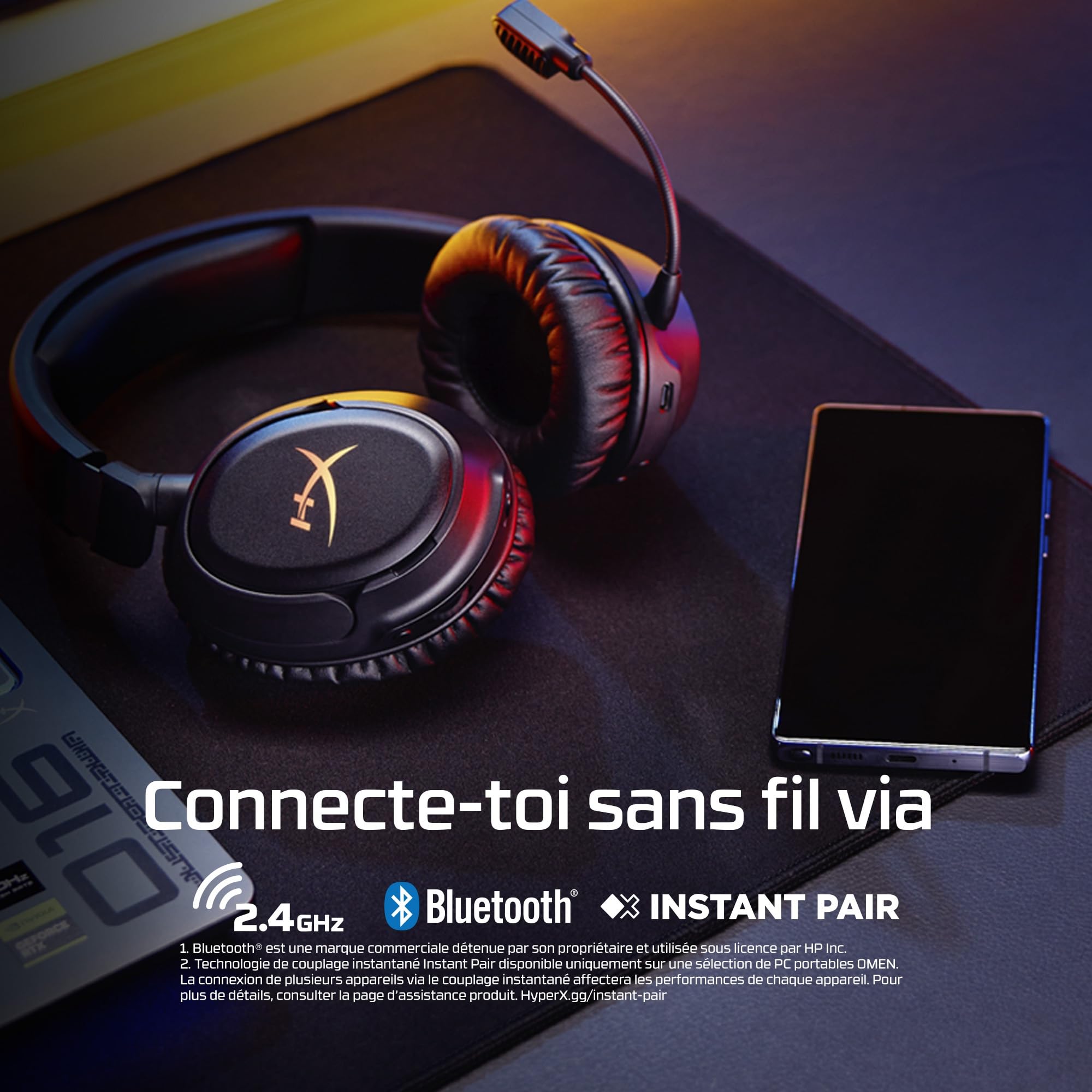 hyperx-cloud-flight-2-casque-gaming-sans-fil-rgb-100h-blanc image 7
