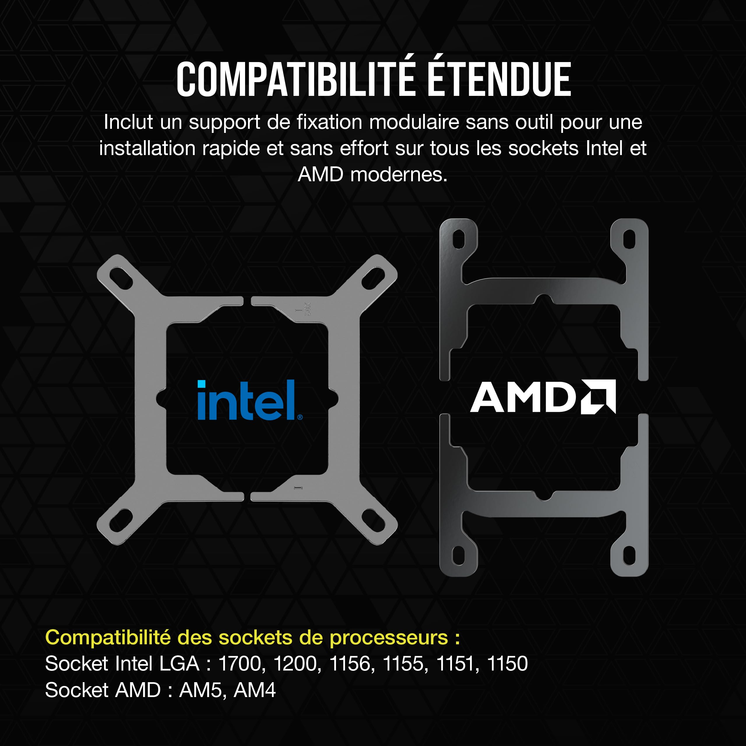 corsair-icue-link-h150i-lcd-watercooling-cpu-360mm-noir image 8