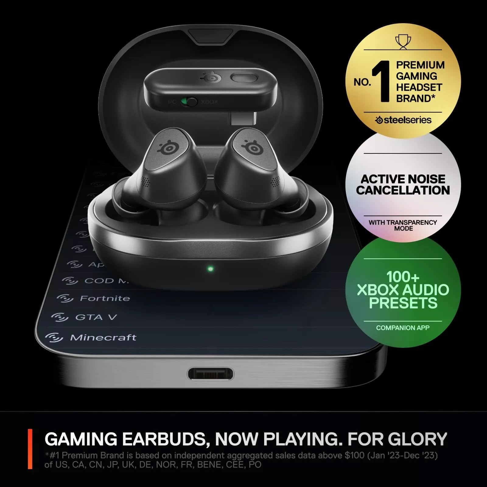 steelseries-arctis-gamebuds-couteurs-gaming-sans-fil-xbox-noir image 3