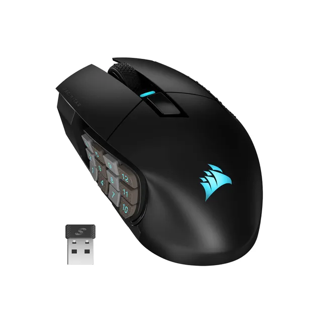 corsair-scimitar-elite-wireless-noire-souris-gaming-mmo-16-boutons-26000-dpi image 1