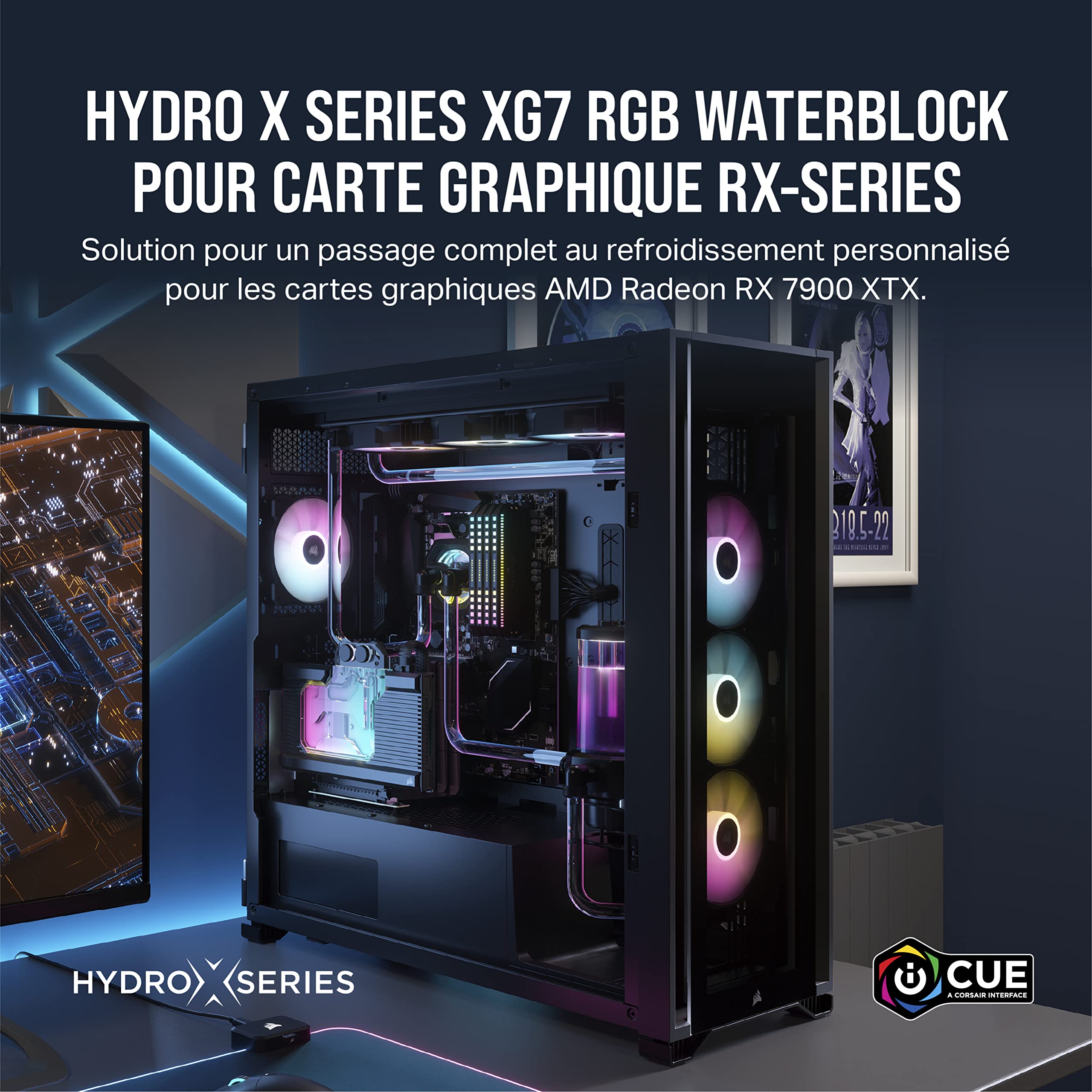 corsair-hydro-x-series-xg7-rgb-rx-7900-xtx-waterblock-gpu-cuivre-nickel-noir image 2