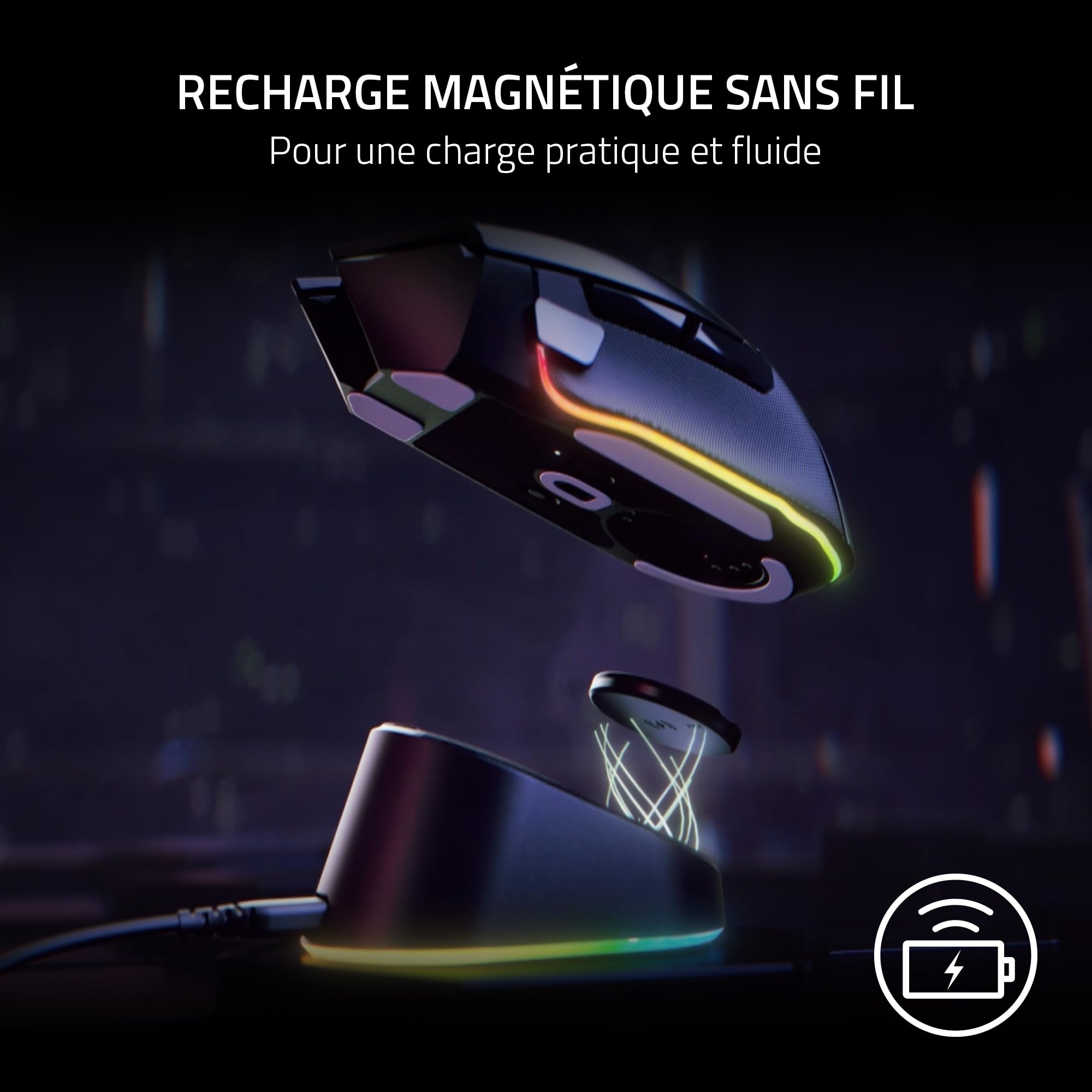 razer-mouse-dock-pro-charging-puck-station-recharge-sans-fil-noire image 2
