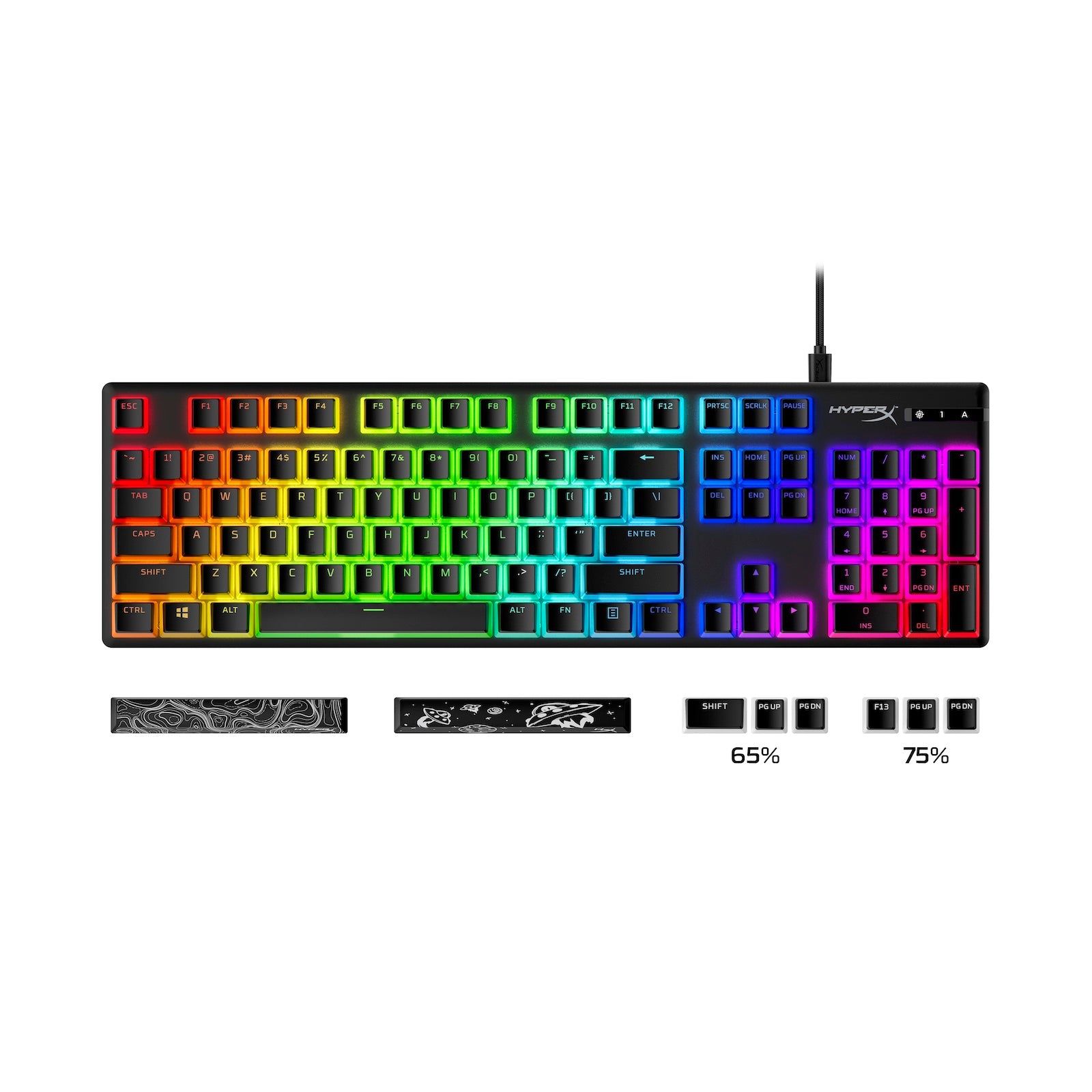 hyperx-pudding-keycaps-2-set-complet-touches-pbt-r-tro-clair-es image 4