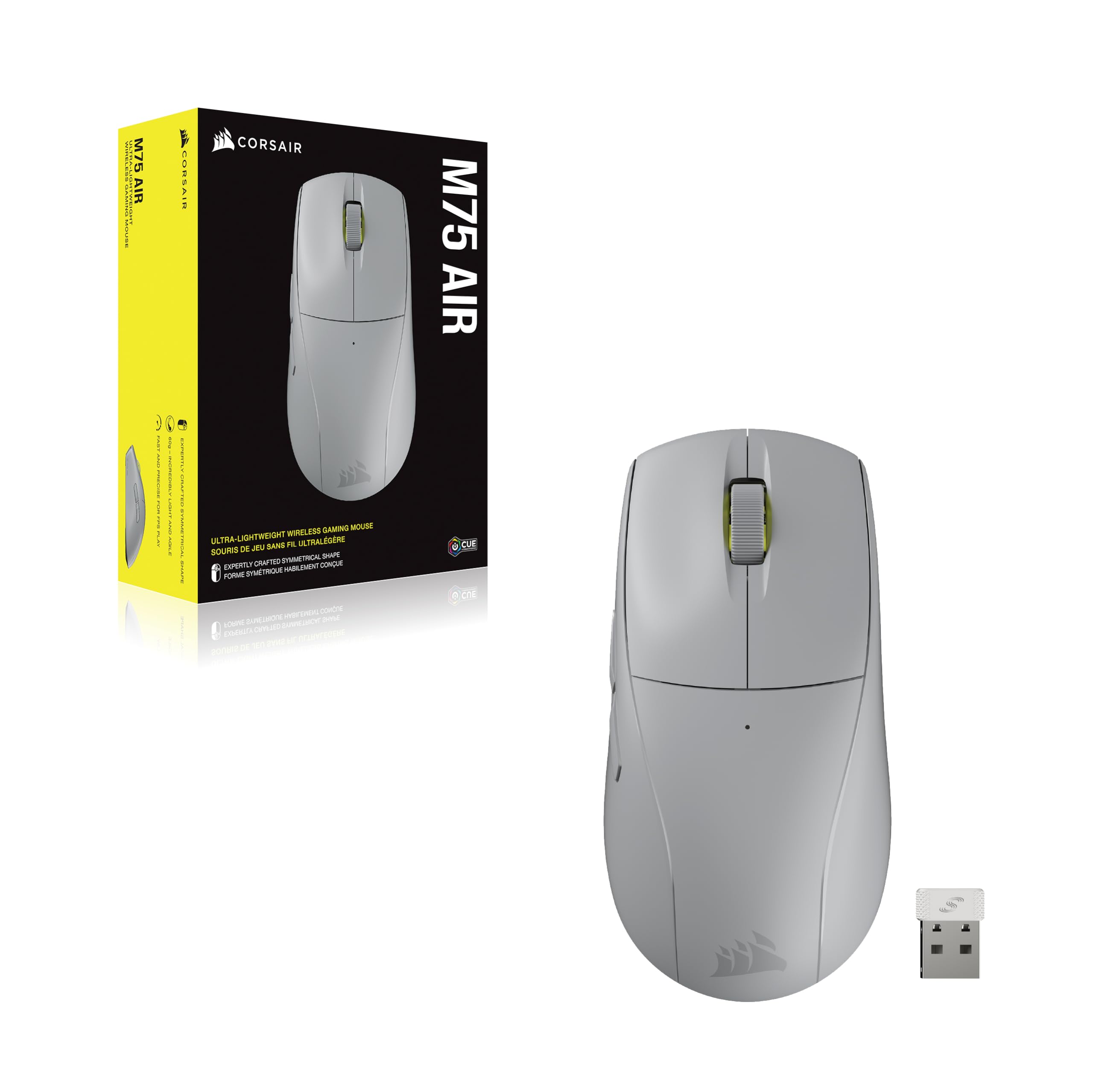 corsair-m75-air-wireless-souris-gaming-fps-ultra-l-g-re-26000-dpi-gris-clair image 7