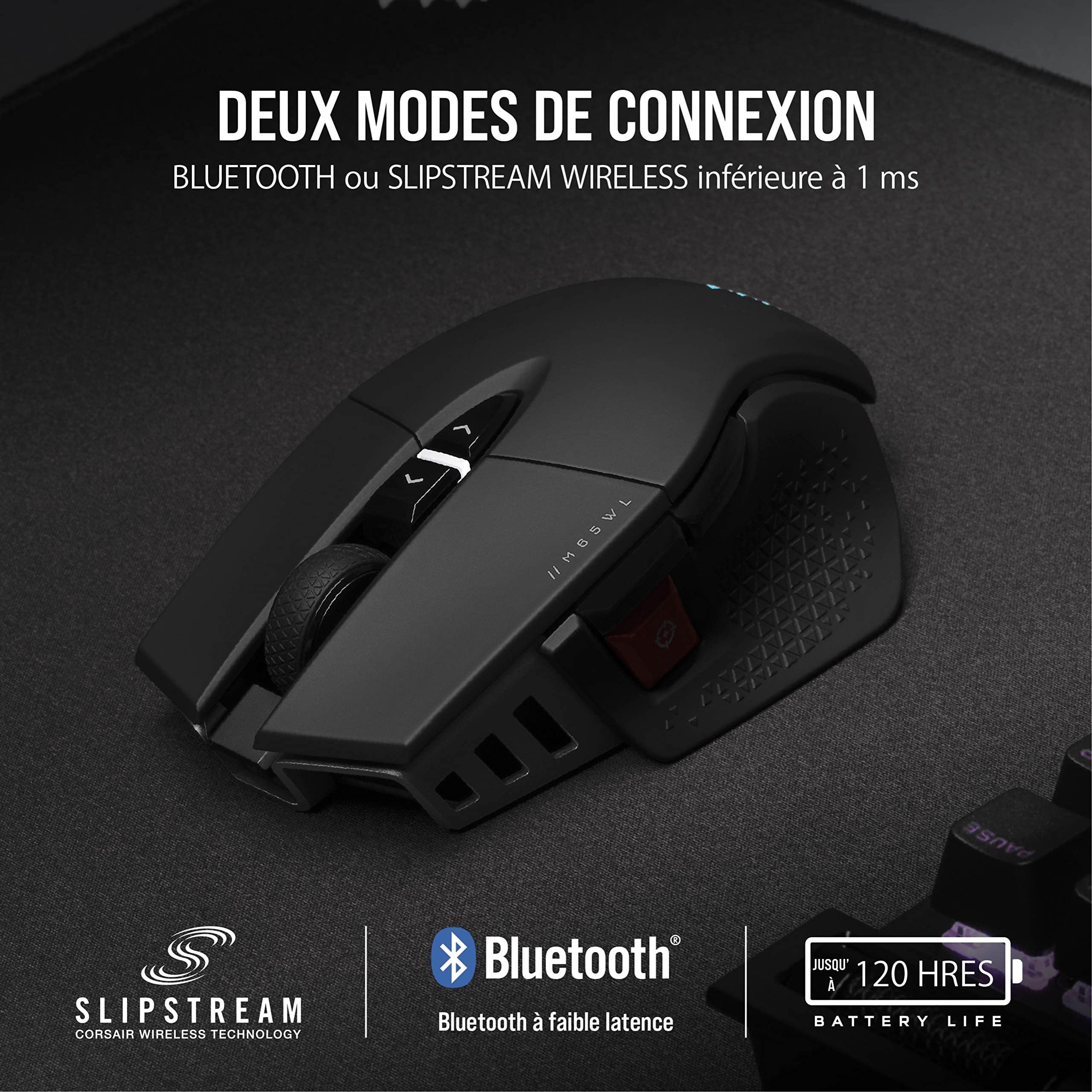 corsair-m65-rgb-ultra-wireless-souris-fps-26000-dpi-noire image 3