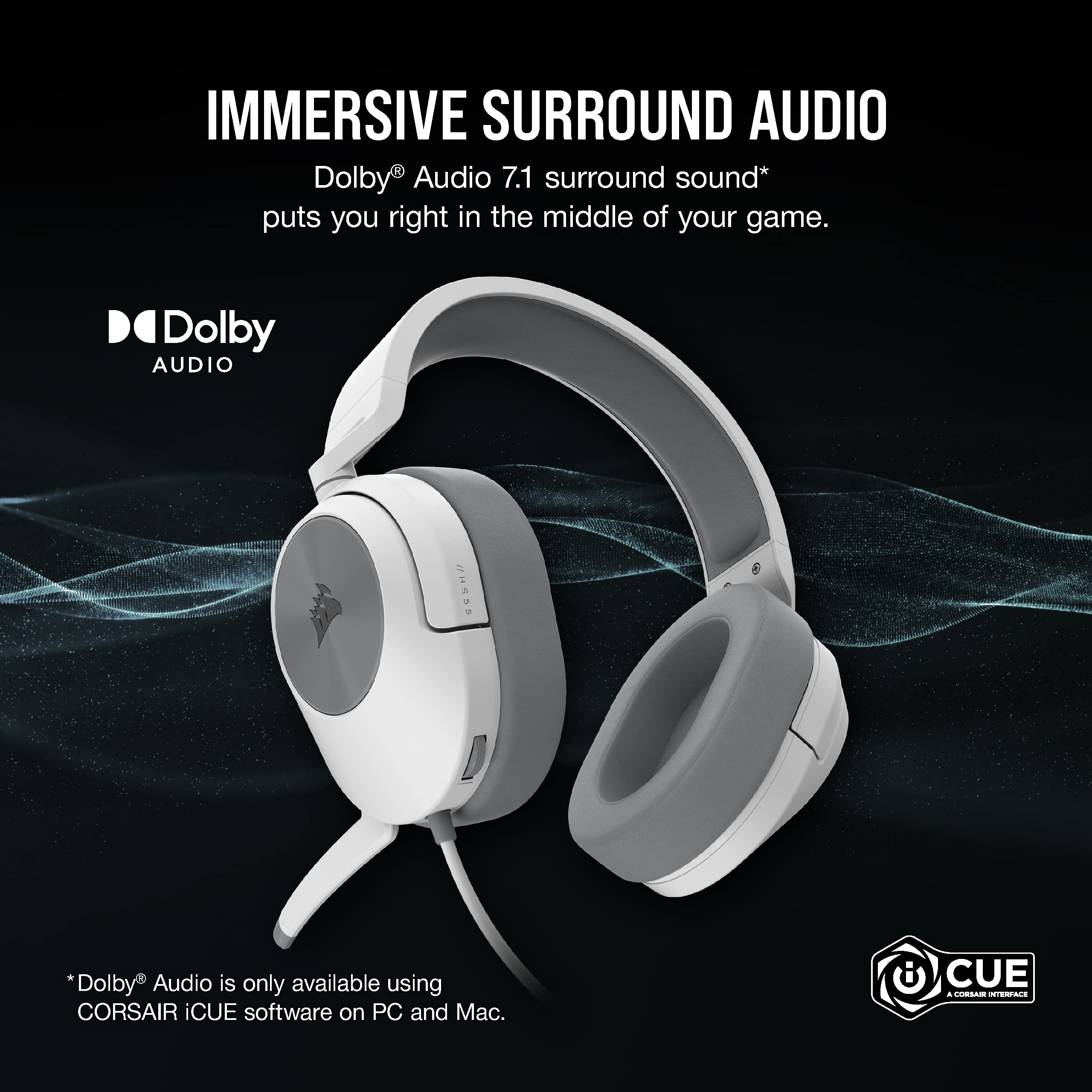 corsair-hs55-surround-v2-casque-de-jeu-multiplateforme-dolby-atmos-50-mm-micro-o image 2