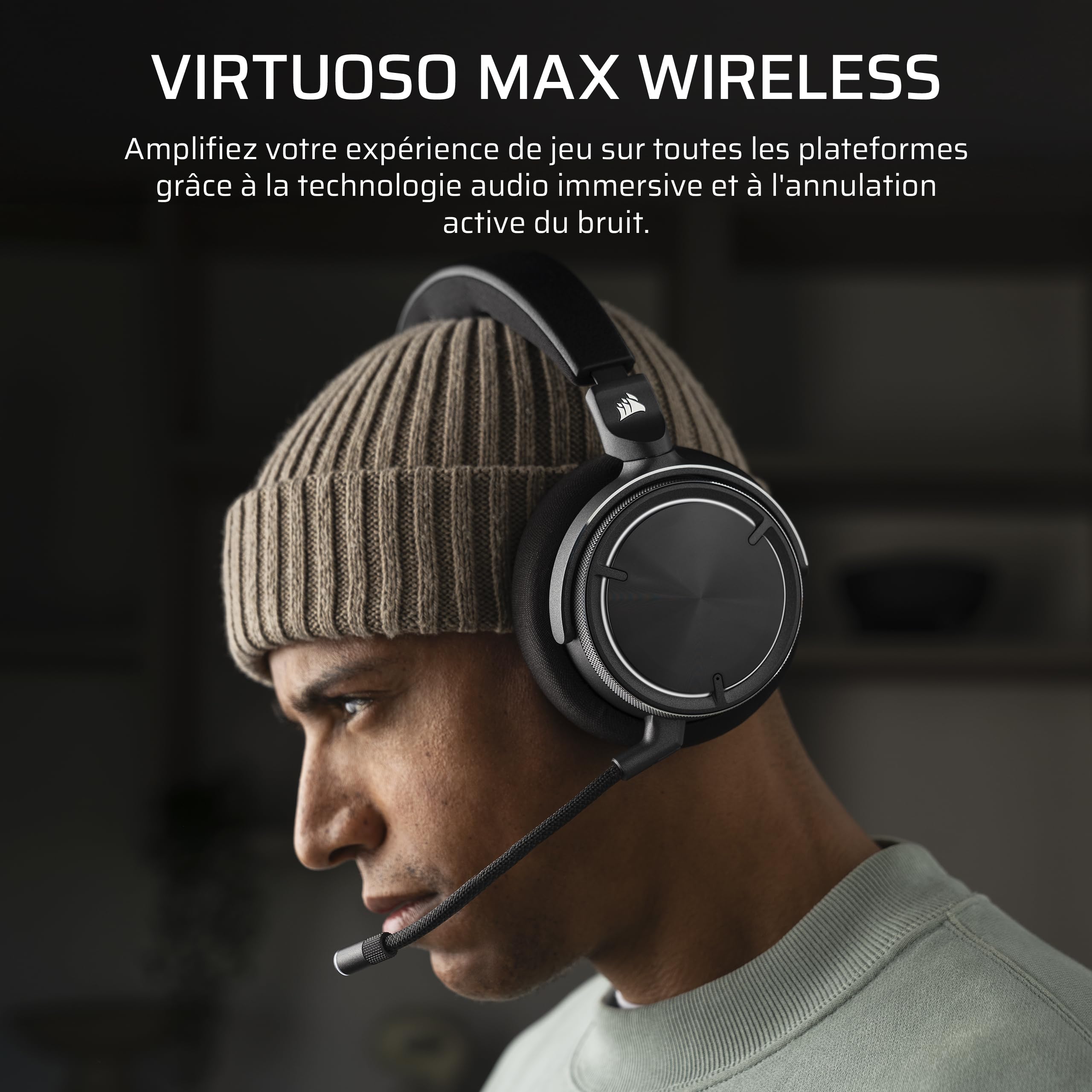 corsair-virtuoso-max-wireless-casque-gaming-bluetooth-carbone image 2